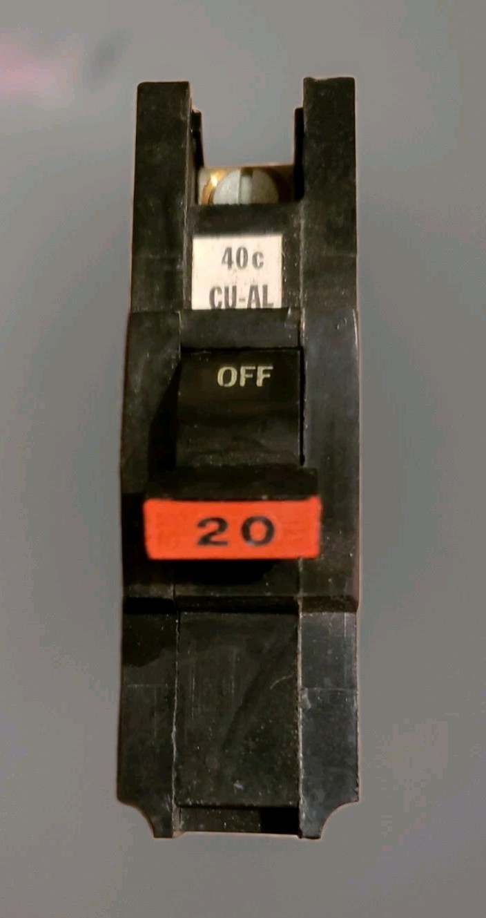 Federal Pacific Electric FPE NA120 1P20a Stab Lok Circuit Breaker Full 1″ Size