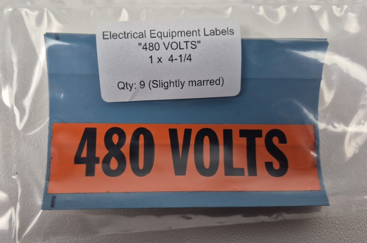 159pc Electrical Voltage Label Sticker Lot 120V 240V 480V Single Three Phase NEW