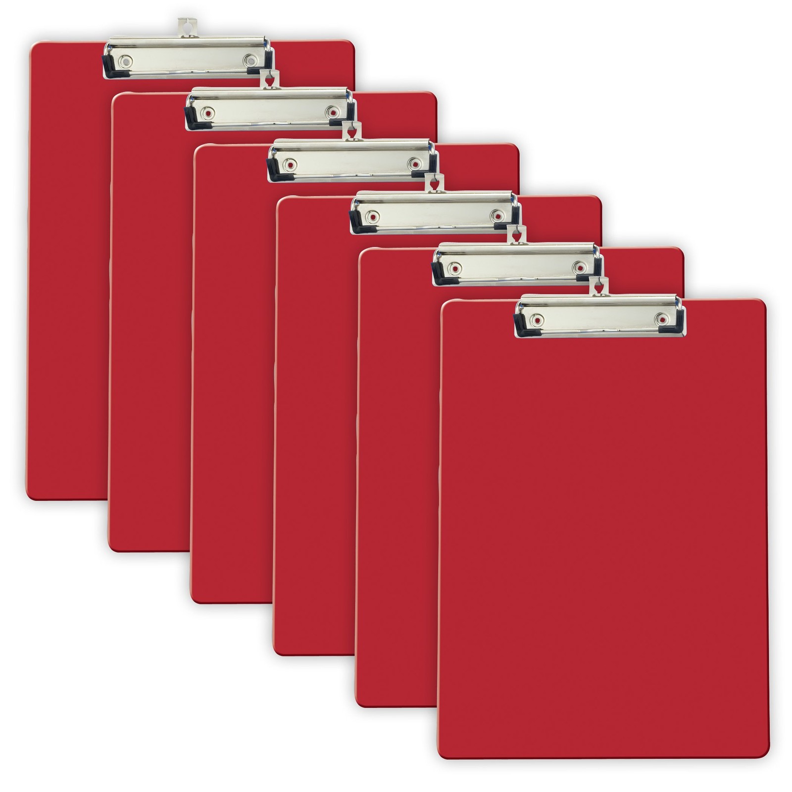 Officemate Recycled Plastic Clipboard, Letter Size, Red, Pack of 6 (83083) Red
