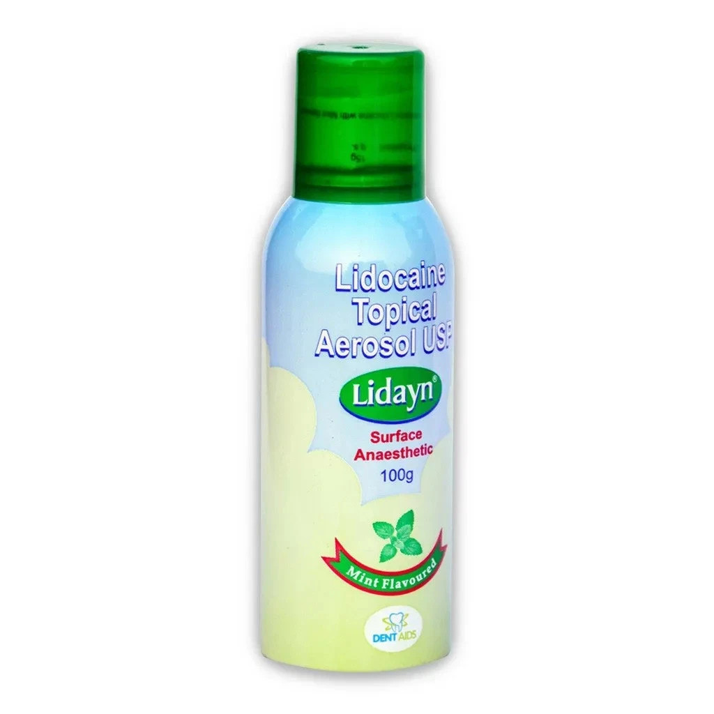 Pack of 5 | Dentaid Lidayn Spray Mint flavored topical aer osol ansth-etic spray