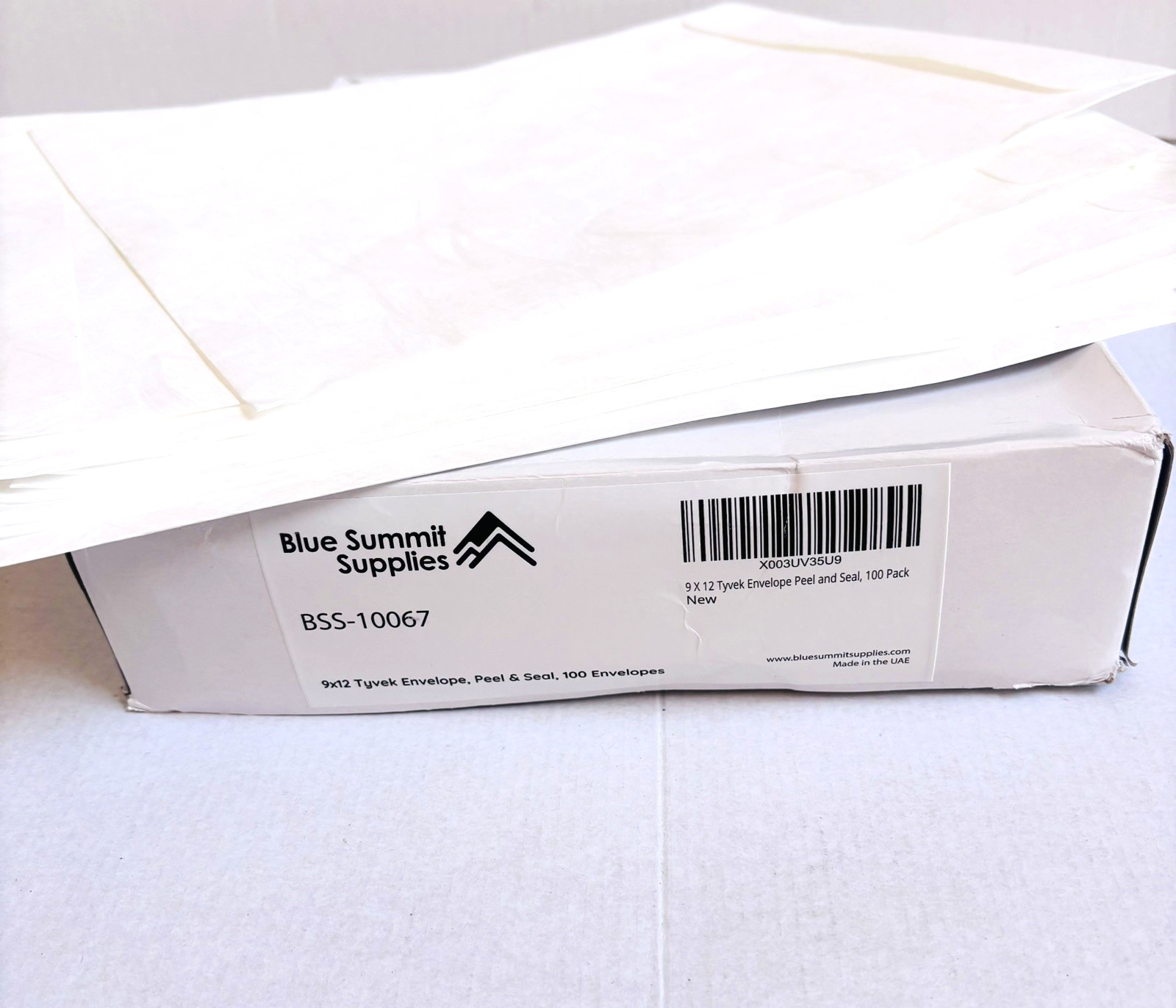 98 pcs Blue Summit Supplies 9×12 Tyvek Envelope White, Peel & Seal Open Box B195