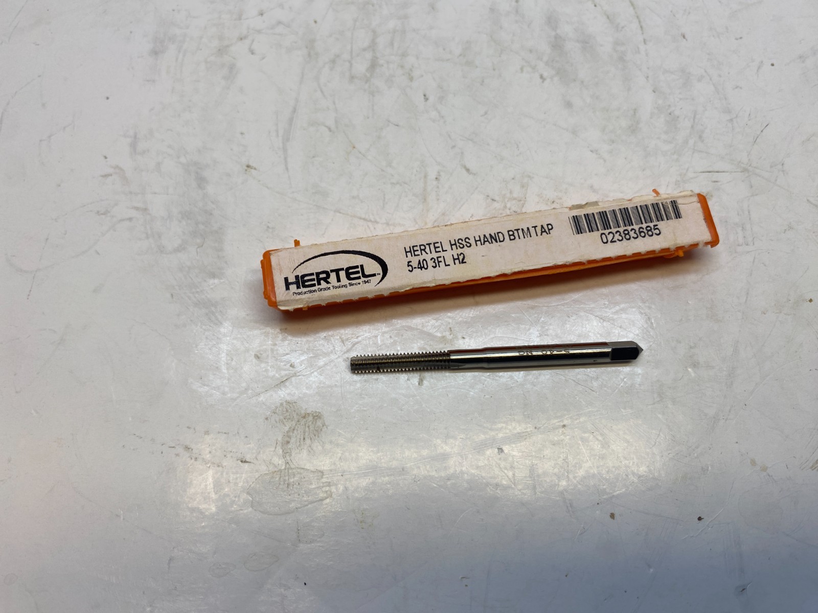 HERTEL 5-40 HSS Bottoming Straight Flute Hand Tap – 3 Flute – H2 – RH – 2B/3B