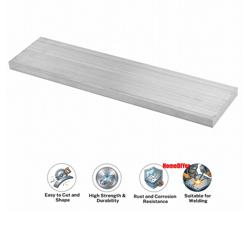 Aluminium Flat Bar Strips Metal 100mm /300mm Length 8mm-50mm Thick Cut To Sizes