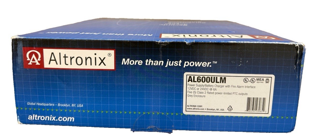 Altronix AL600ULM 12/24VDC 6A Enclosed Wall Mount Power Supply, Battery Backup