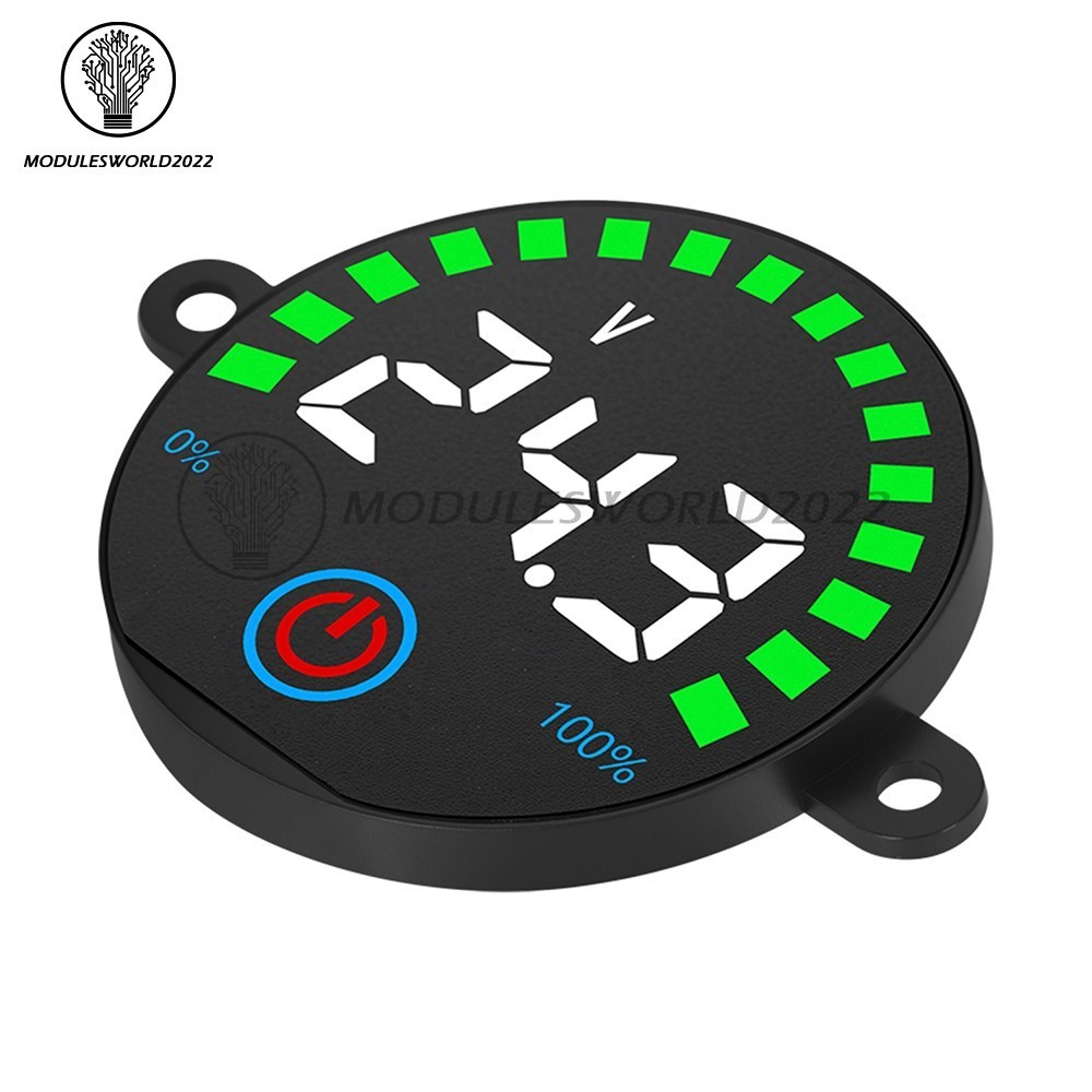 DC7-55V Acid/Li-ion LED Indicator Volt & Battery Level Display Power-Off Memory