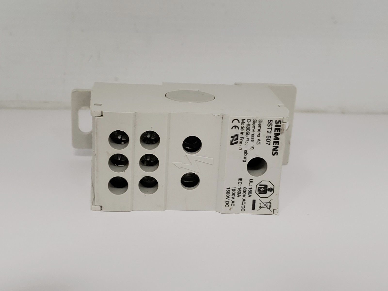 SIEMEMS 5ST2 507 DISTRIBUTION BOARD BLOCK 1 POLE 160A 600V AC/DC