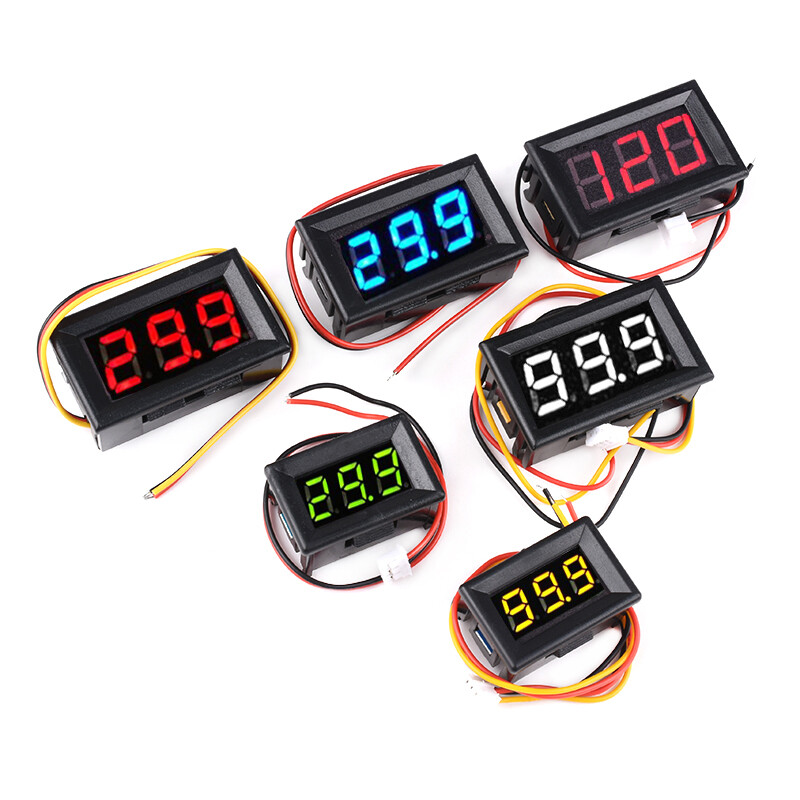 0.36″ 0.56» 2/3Wire DC 0-120V Voltmeter LED Panel 3-Digit Display Voltage Meter
