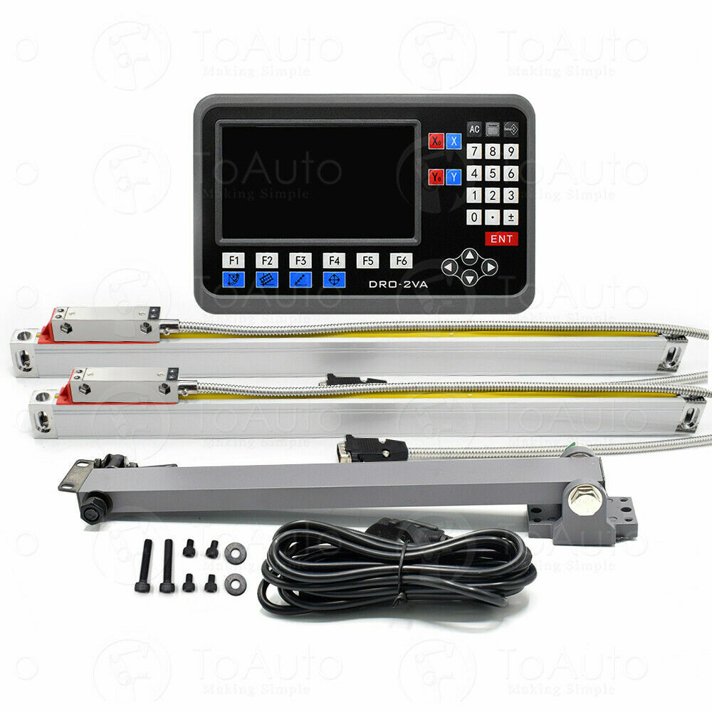 2 Axis LCD Digital Readout DRO 10″ 40″ Glass Linear Scale Encoder Sensor kit