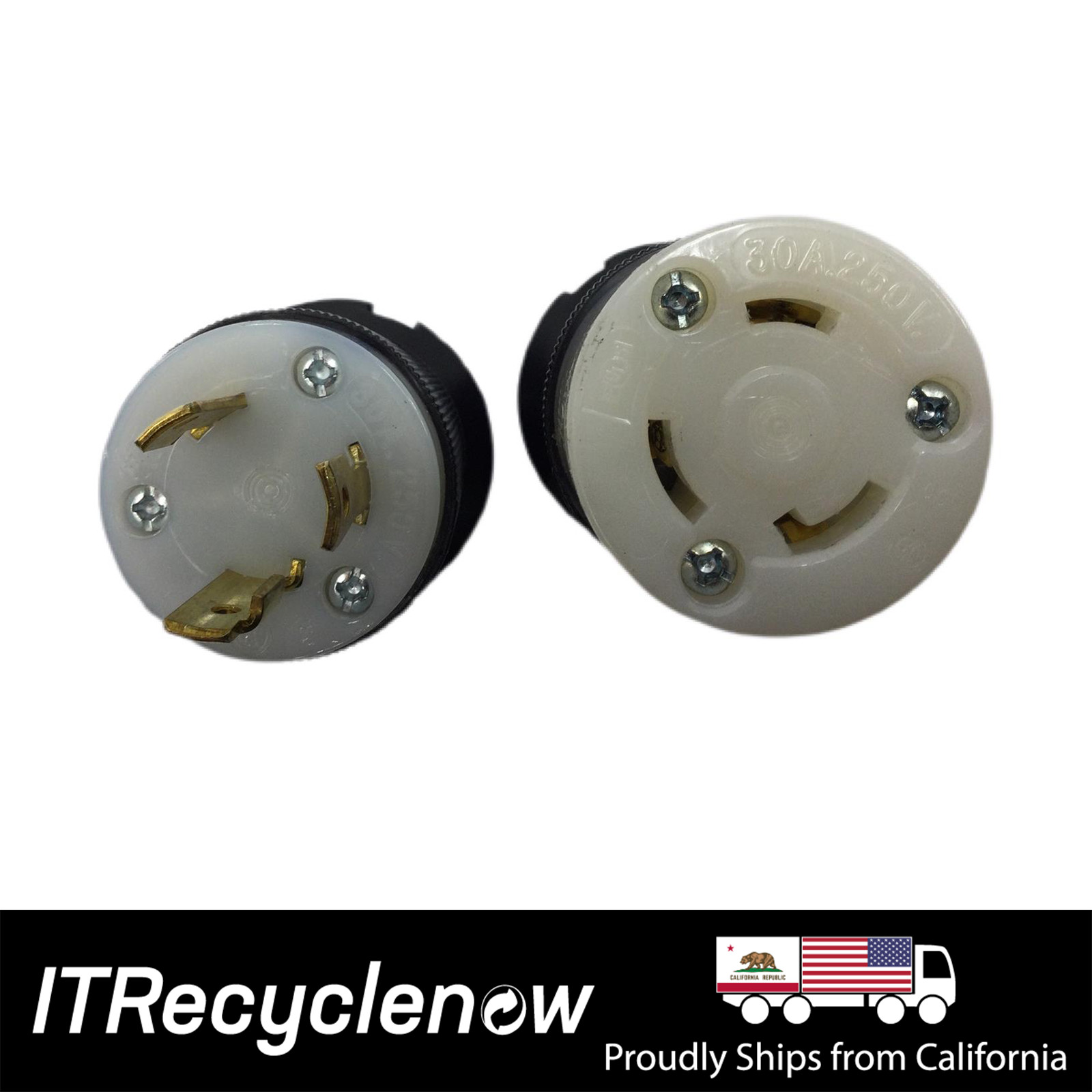 L6-30R NEMA L6-30R M – F Plug and Connector Pair 240V 30A 3 Wire
