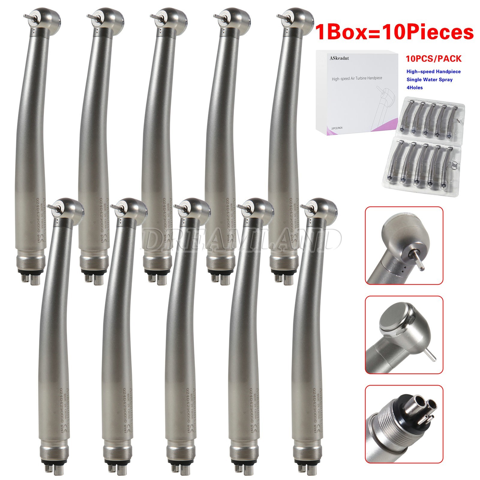 10x Dental High Speed Handpiece Push Button 4 Holes Fit NSK PANA MAX ADA4 USA