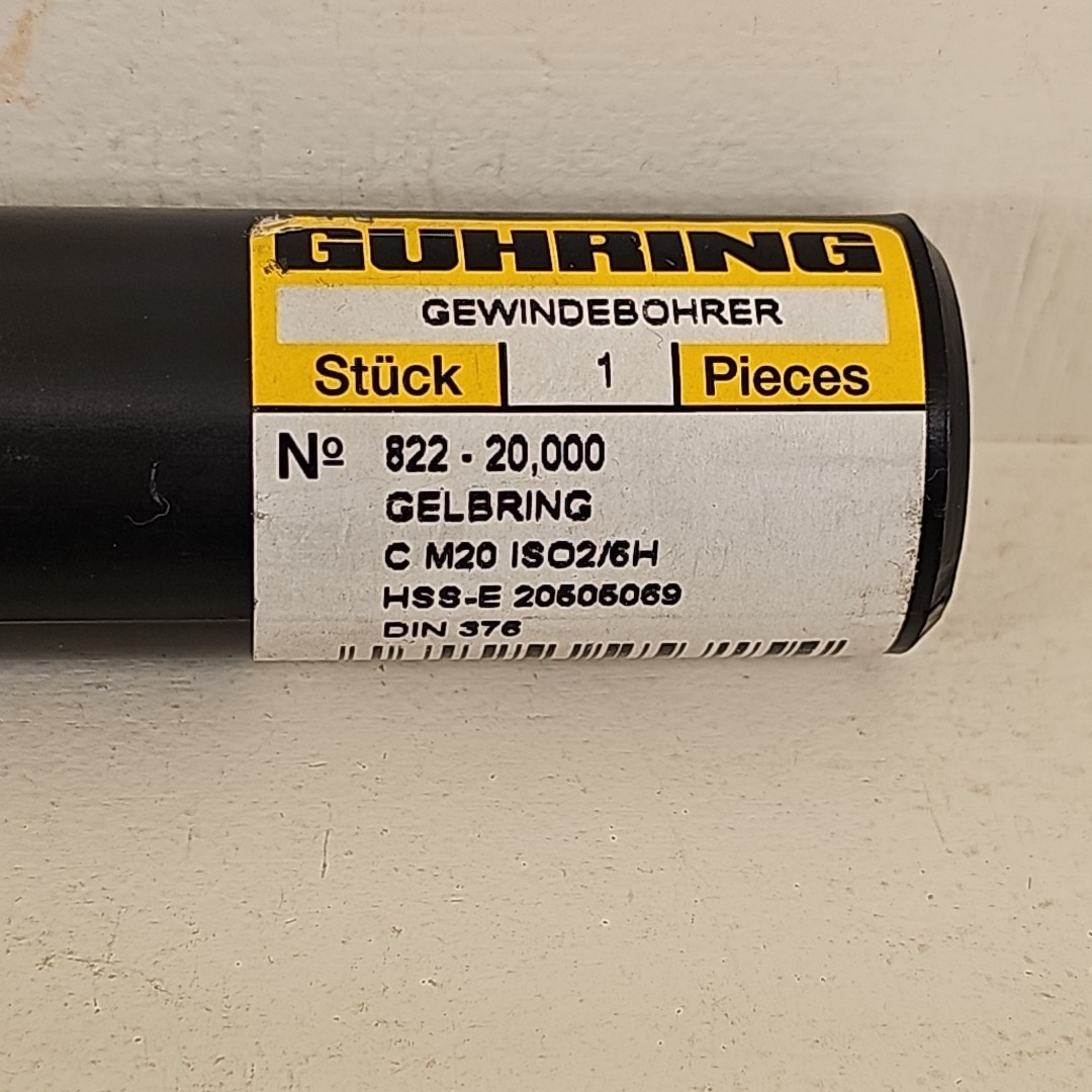 NEW Lot Of 2 Guhring 822-20,000 GELBRING C M20 ISO2/6H HSS-E DIN 375