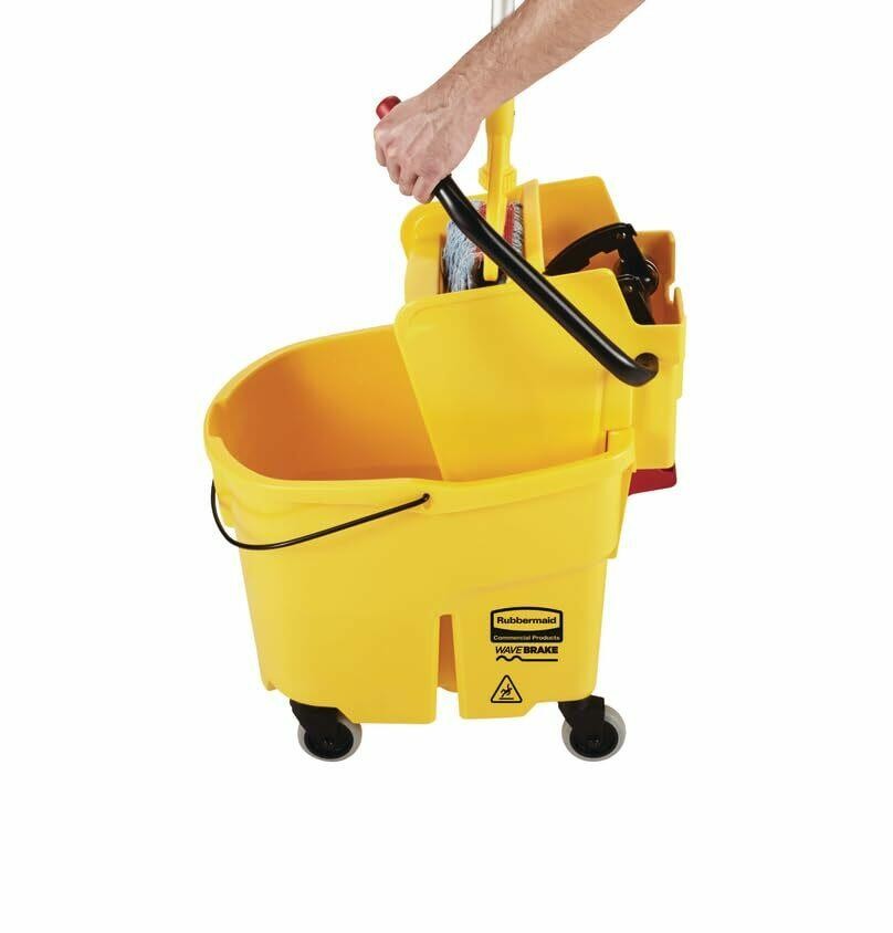 Rubbermaid Commercial Products WaveBrake 35 Qt. Side-Press Mop Bucket and