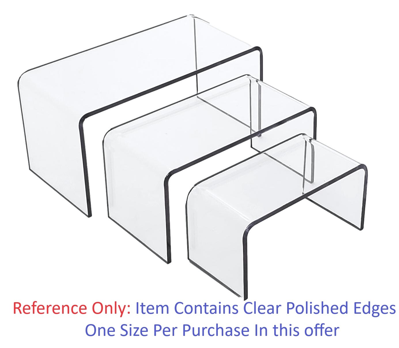 T’z Tagz Any 4-Inch-Deep Clear Acrylic Riser Display Stand New 2 Pack Variation