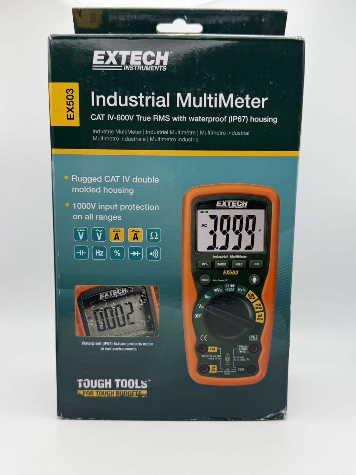 Extech EX503 Waterproof 600V Industrial MultiMeter