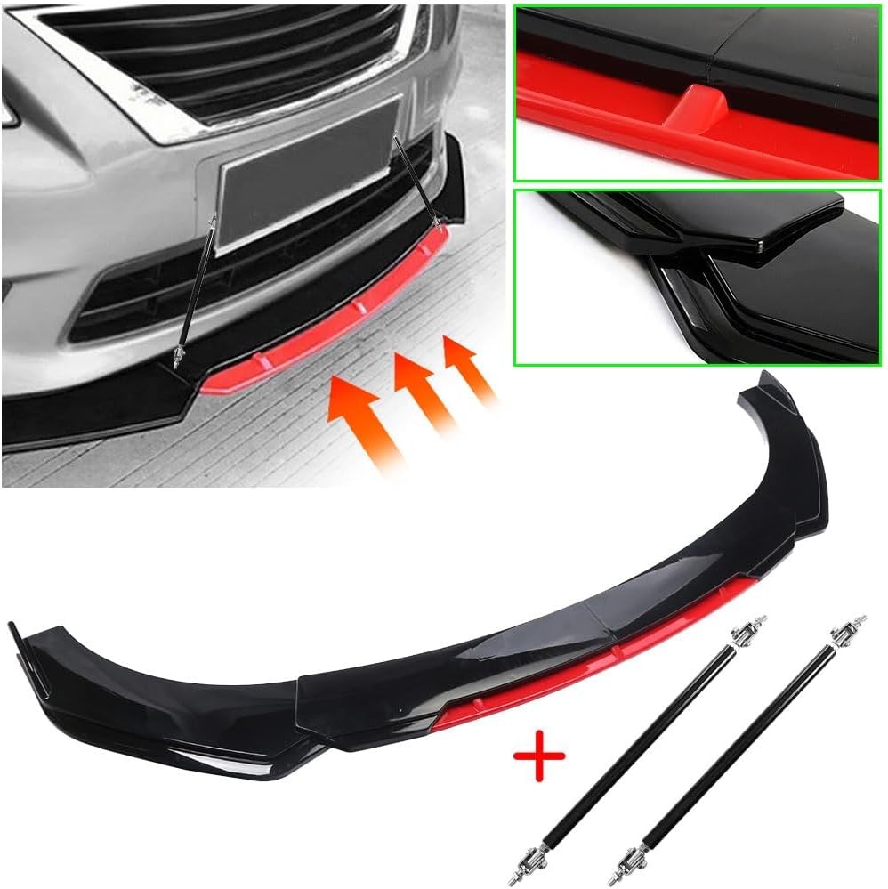 69-73″ Adjustable Car Front Bumper Lip Splitter Spoiler Body Kit ABS