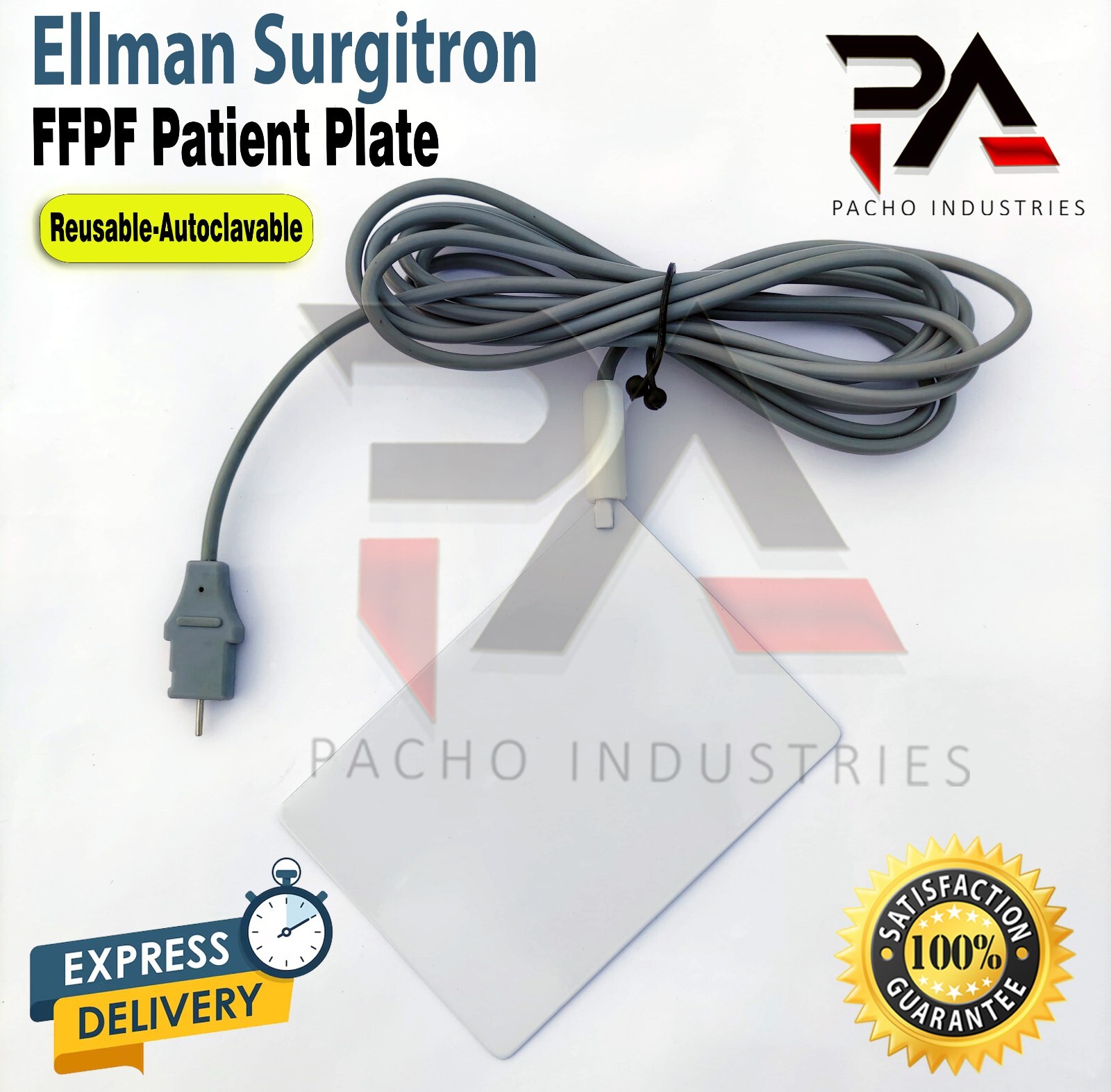 Ellman Surgitron H4 Grounding Patient Plate Reusable-Valley Lab Connector CE/FDA