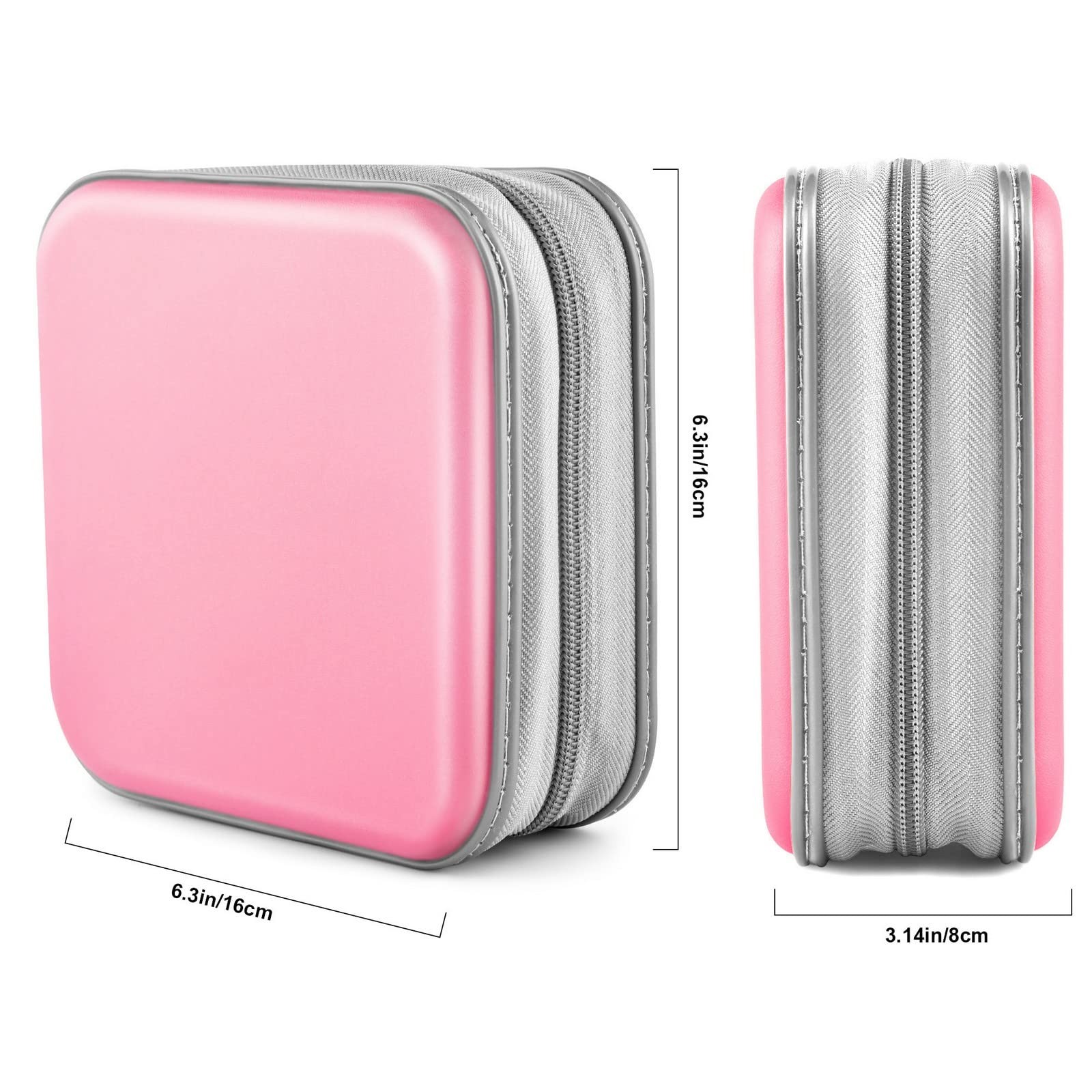 Bivisen CD/DVD Case Wallet, Light Pink, 48 Capacity, 48 Pink