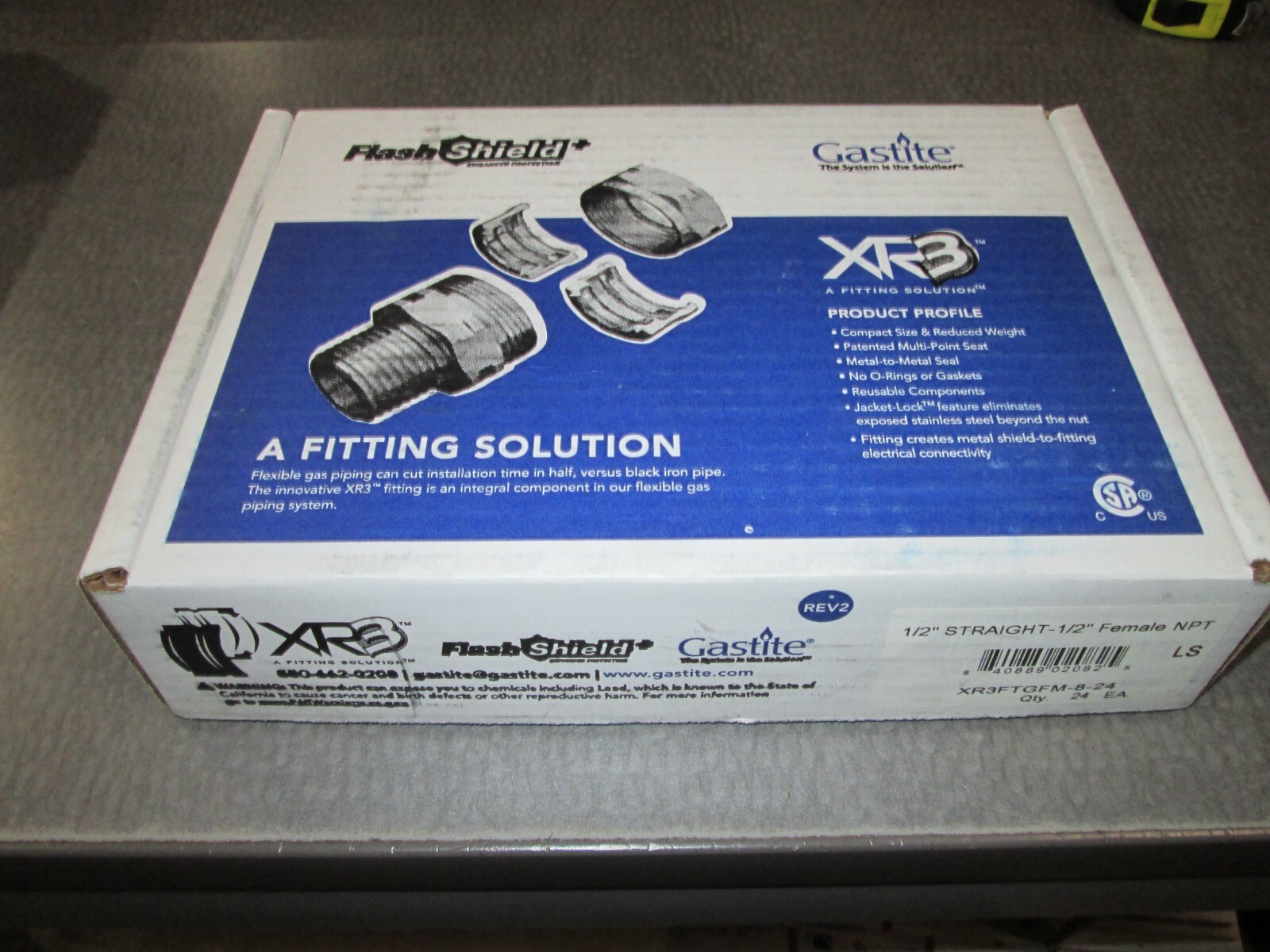 GASTITE FLASH-SHIELD XR3 1/2″ CSST COUPLING FITTING XR3CPL-8-12 FULL CASE