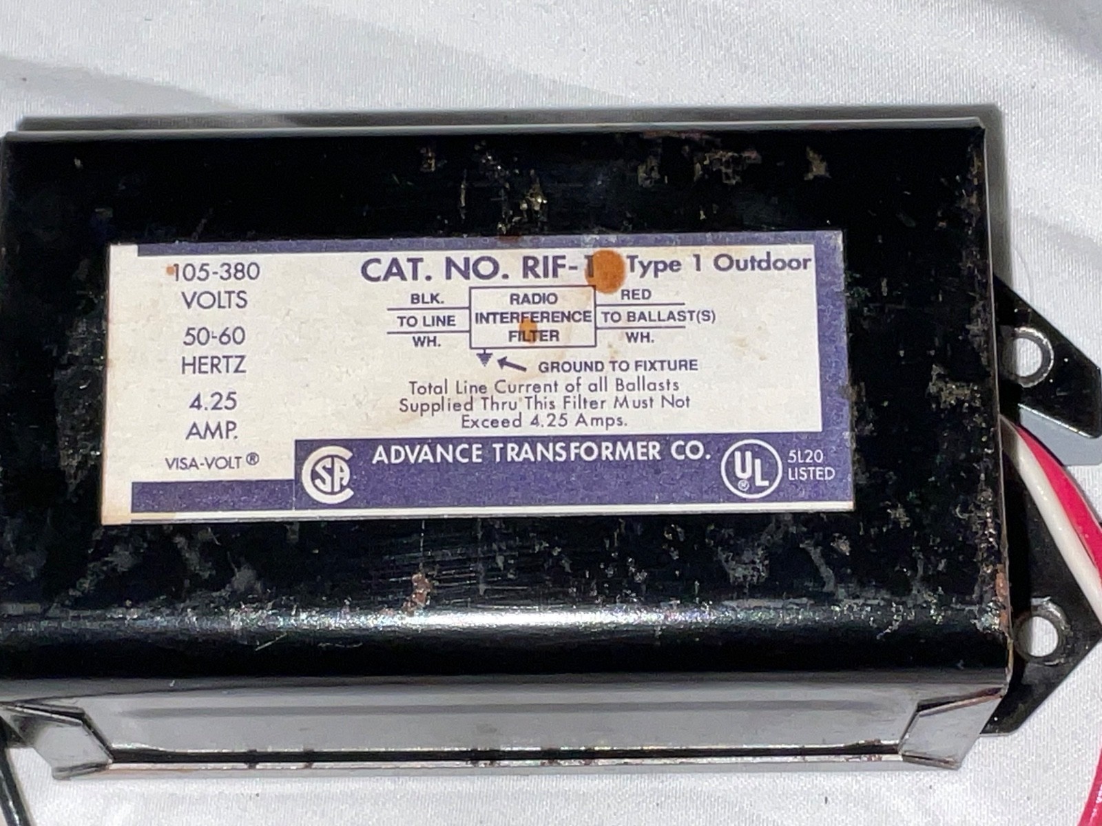 LOT 3 Philips Advance RIF-1 OUTDOOR 105-380V 4.25A Radio Interference Filter