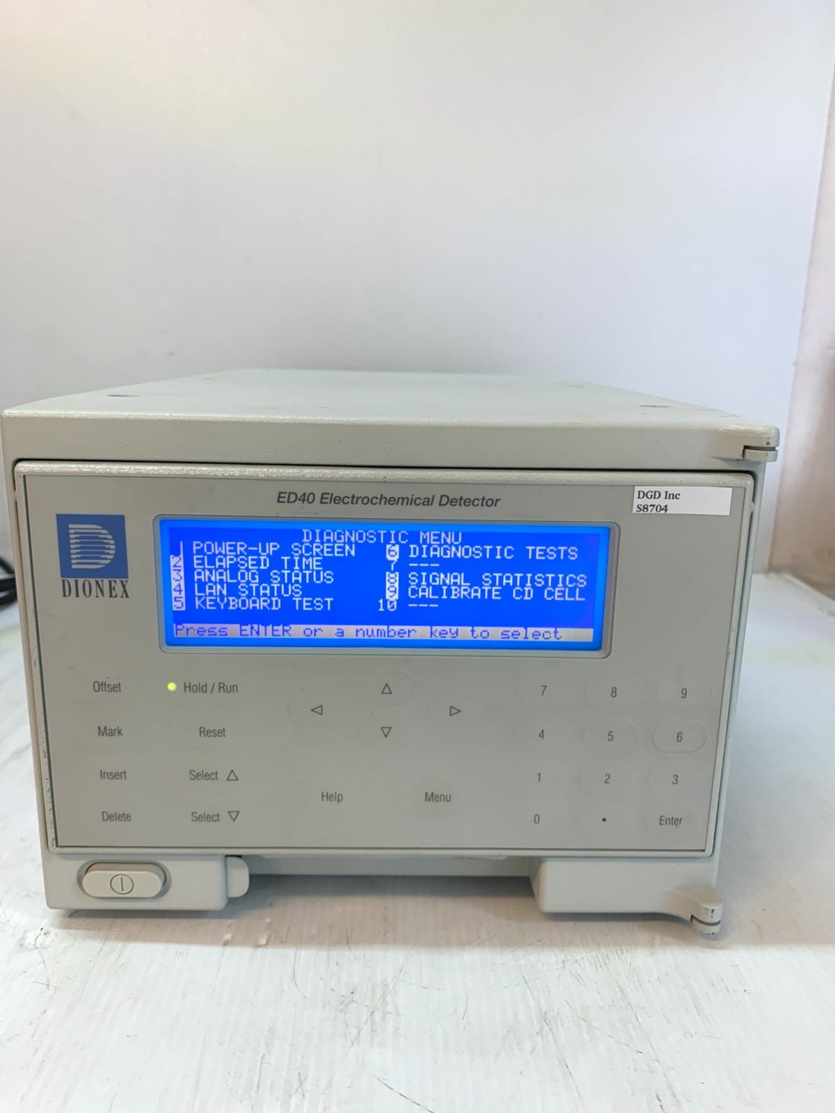 Dionex ED40-1 Electrochemical Detector Working Condition S8704 ARA