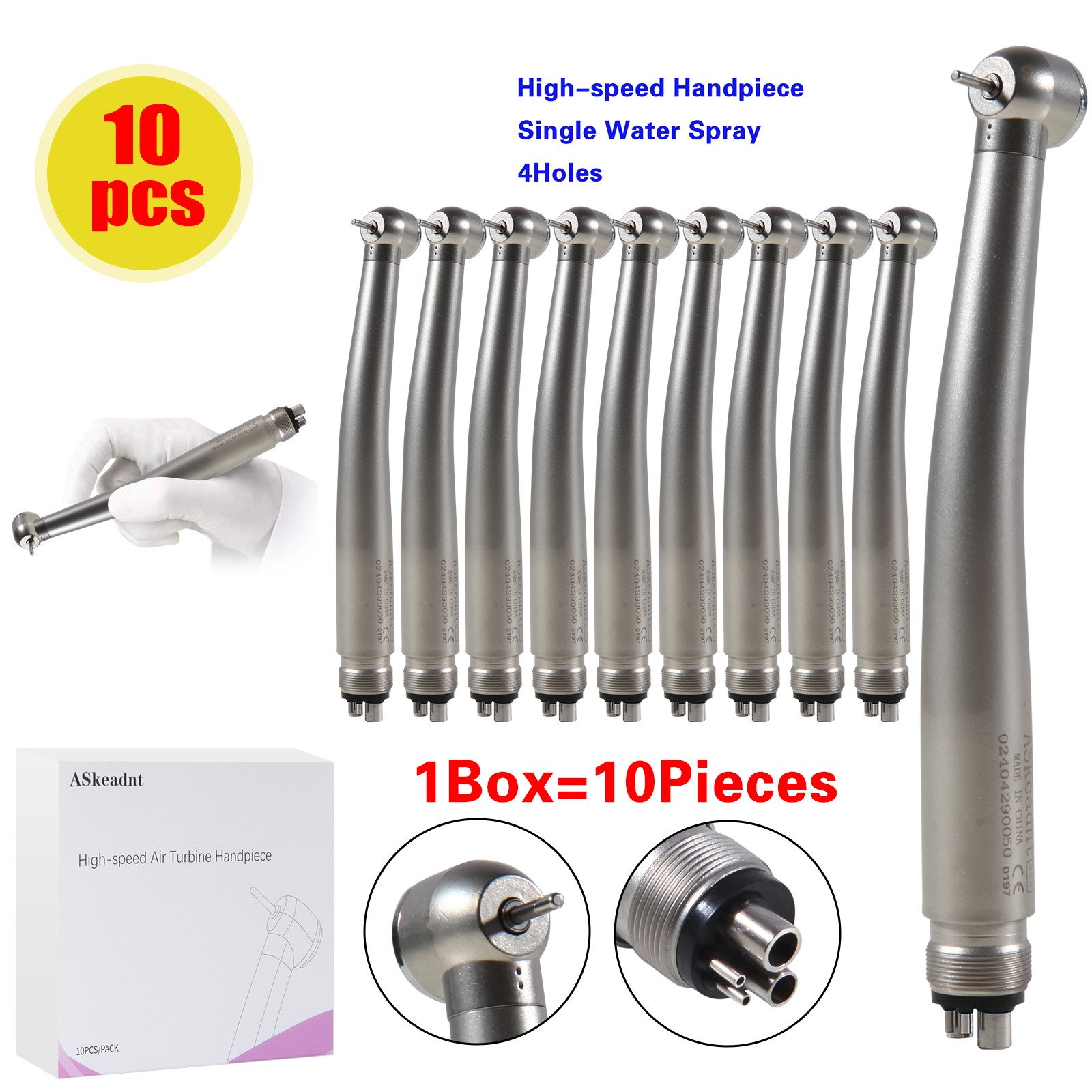 10* ADA4 Dental High Speed Handpiece Push Turbine 4 Holes Fit NSK Pana Max