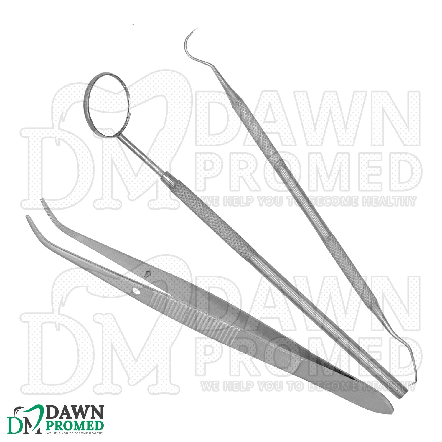 15 Pcs Basic Dental Instrument Set With Scaler Tray For Teeth Cleaning German Gr