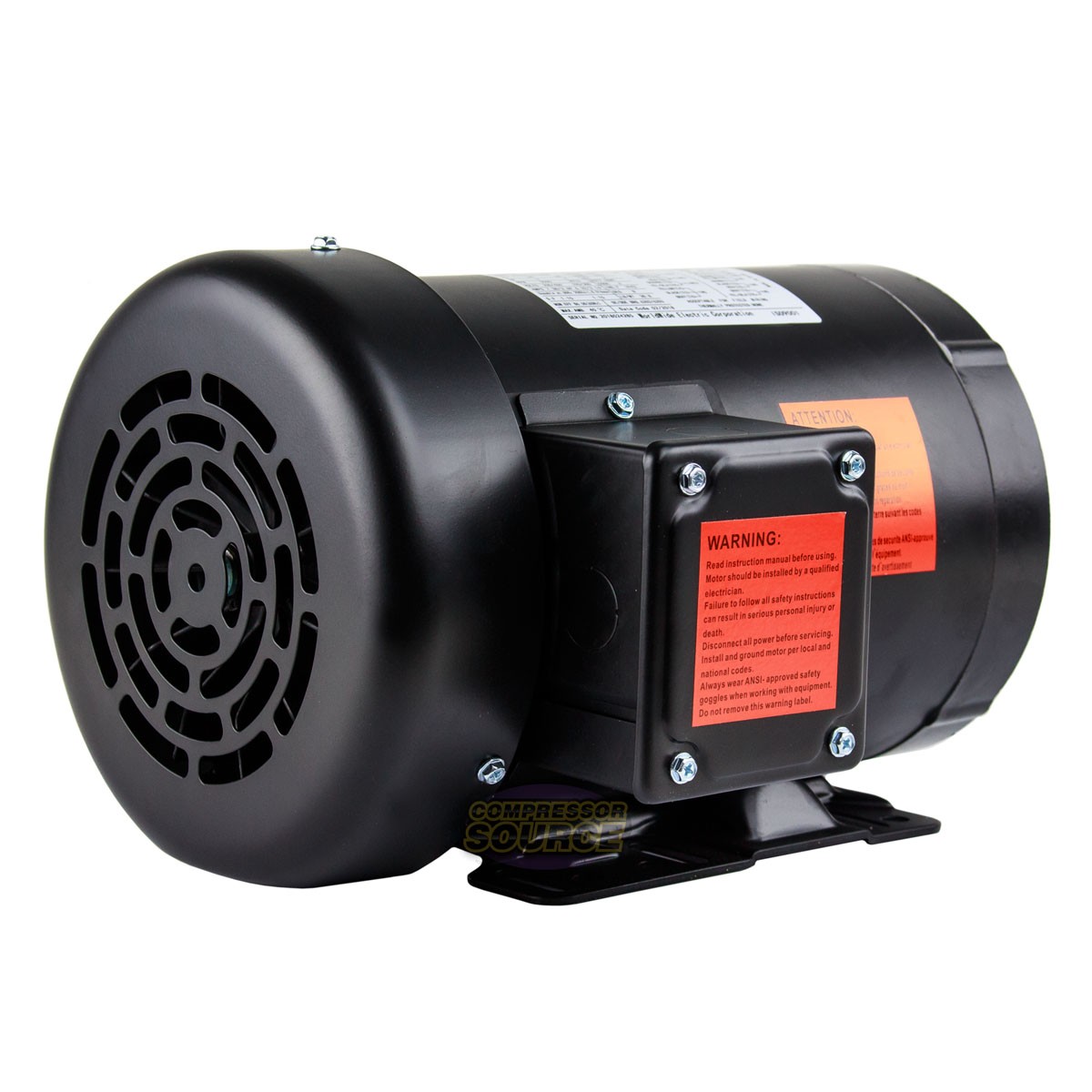 3 HP Electric Motor 3 Phase 56HC Frame 3600 RPM TEFC 208 230V 460 Volt