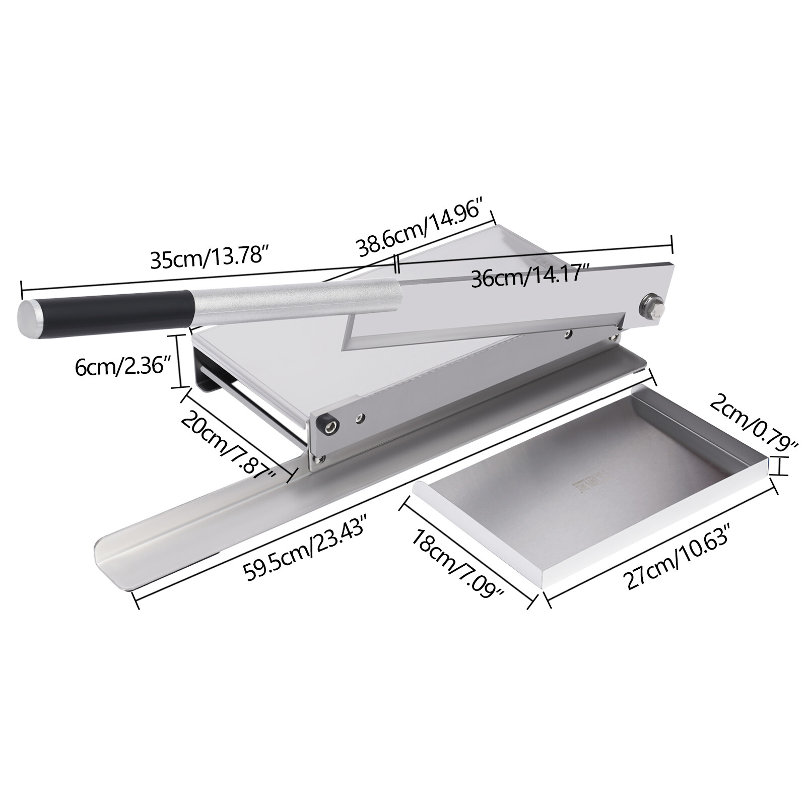 Stainless Steel Guillotine Bone Cutter 36cm Blade 1cm Thick Extended Handle