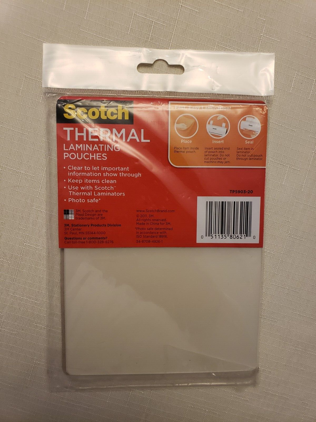 Scotch Thermal Pouches (100) 8.9 BY 11.4 & (20) 5.2 IN BY 7.2IN NEW