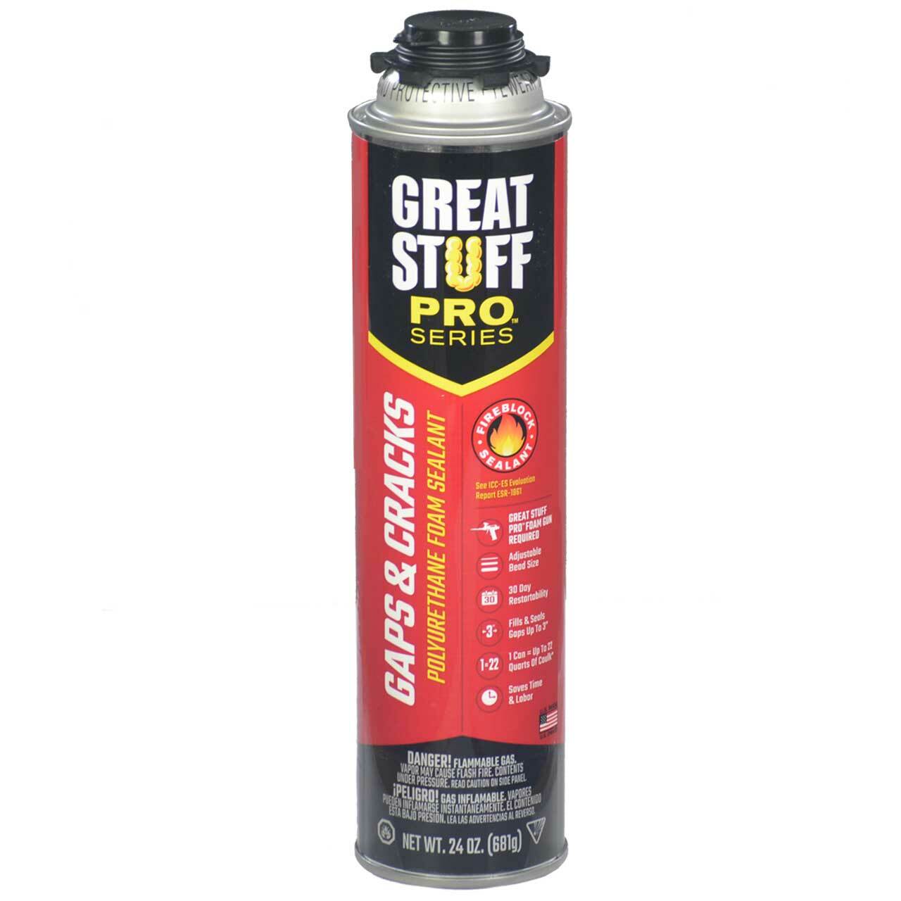 Great Stuff PRO Gaps and Cracks, 24 oz Cans, Case of 12 Cans