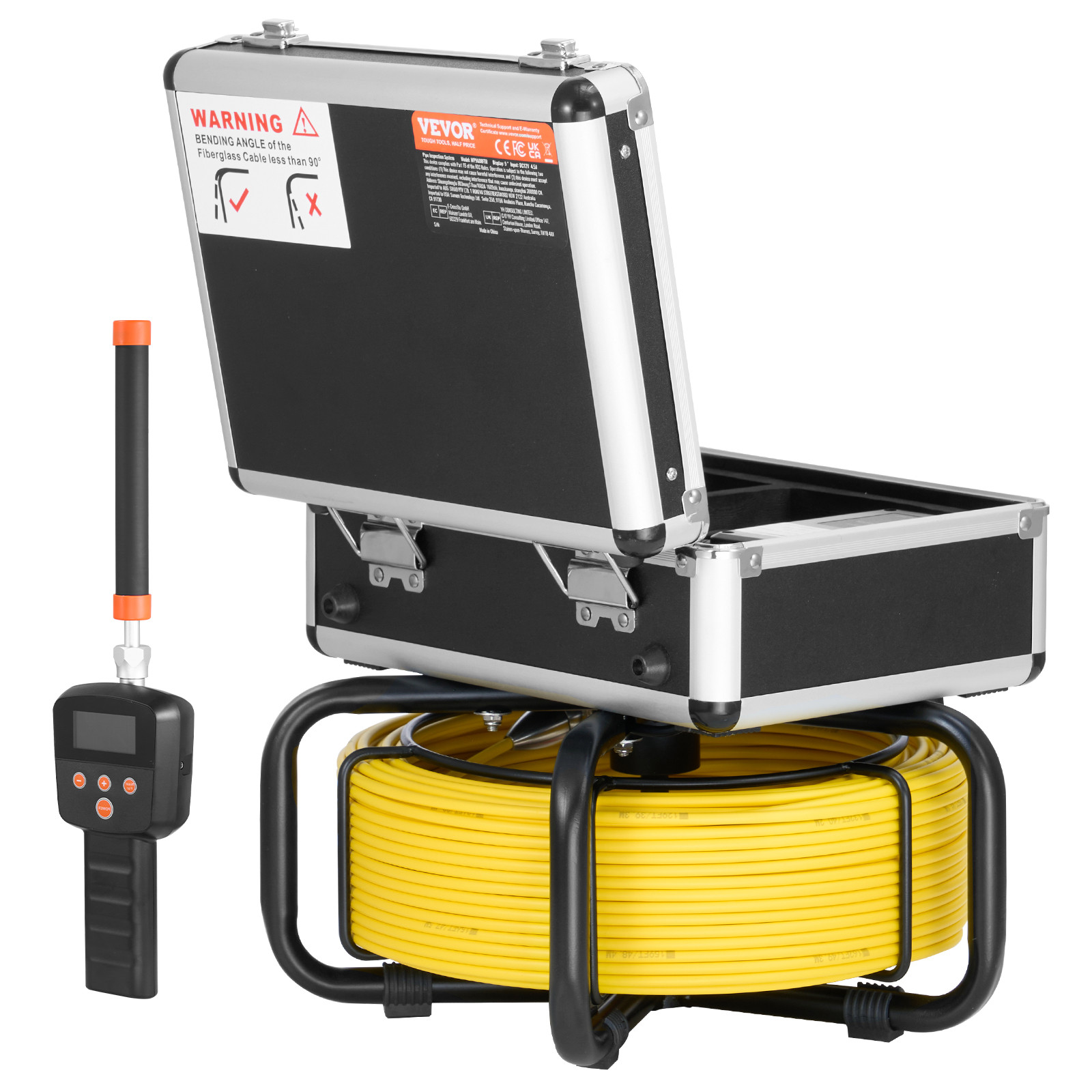 9″ Sewer Camera 98 ft/30 m Self-Leveling Drain Duct Camera with 512Hz Locator