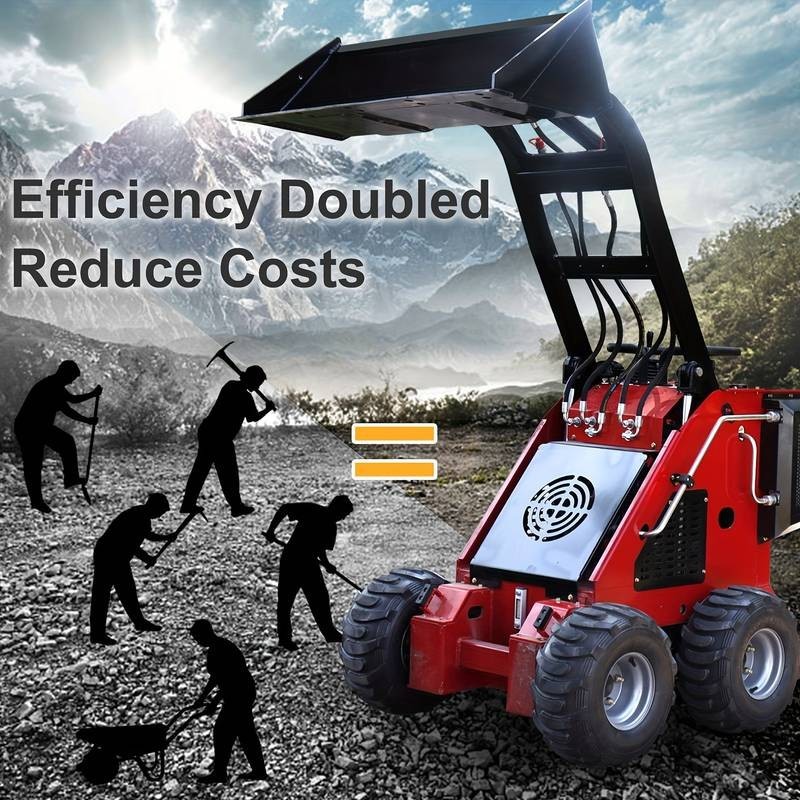 Free Shipping 320kg Wheel Mini Skid Steer Loader Stand On 13.5HP b&s Engine