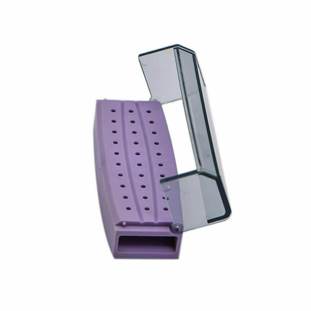 30 Holes Dental Plastic Box Bur Block Case Drill Disinfection Holder With Cover