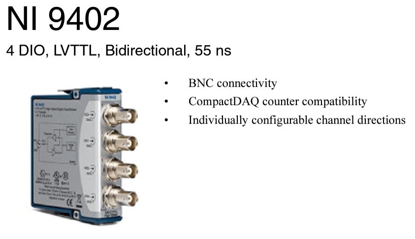 NI 9402 4-Channel, 55NS, LV TTL Digital I/O Module, BNC, New