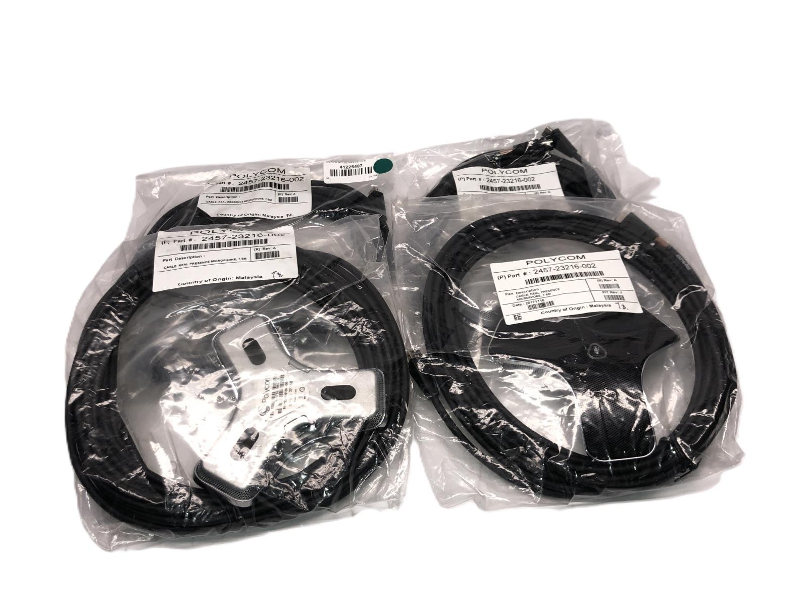 (Lot of 4) Polycom HDX Microphone Array and Cable 25 ft / 2201-61063-001