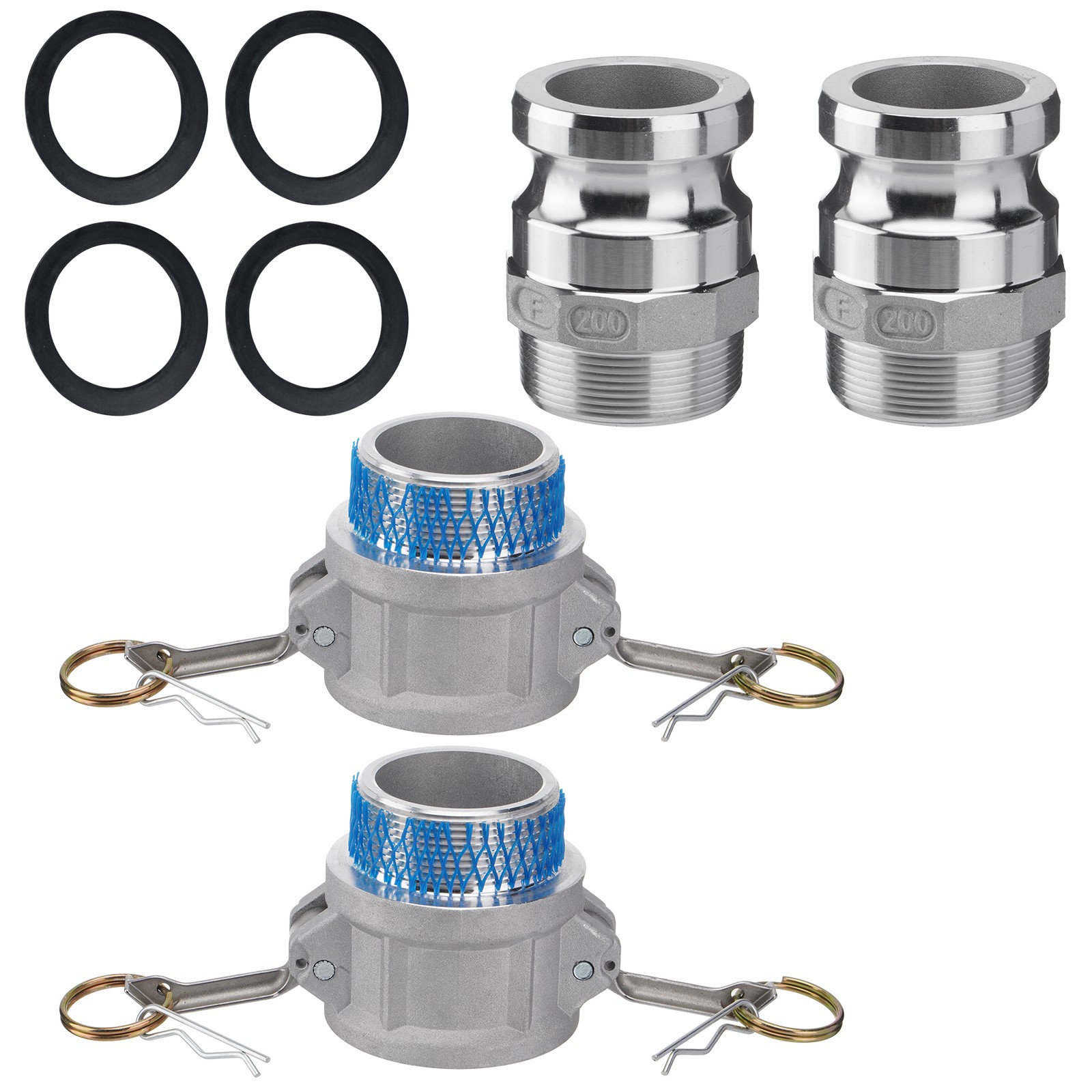 2» Camlock Fittings Type B & Type F Cam and Groove Hose Fittings W/ 4PCS Gasket