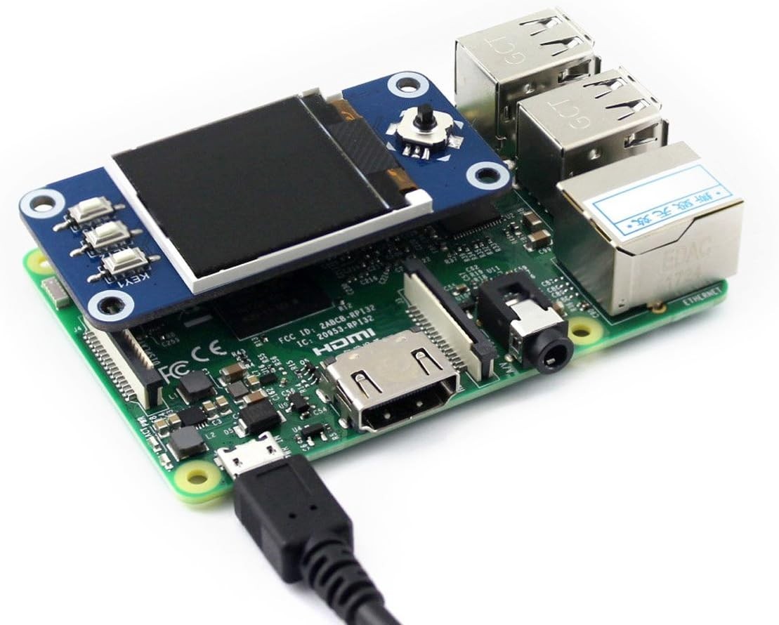 Waveshare 1.44inch LCD Display HAT for Raspberry Pi 128×128 Pixels SPI Interface