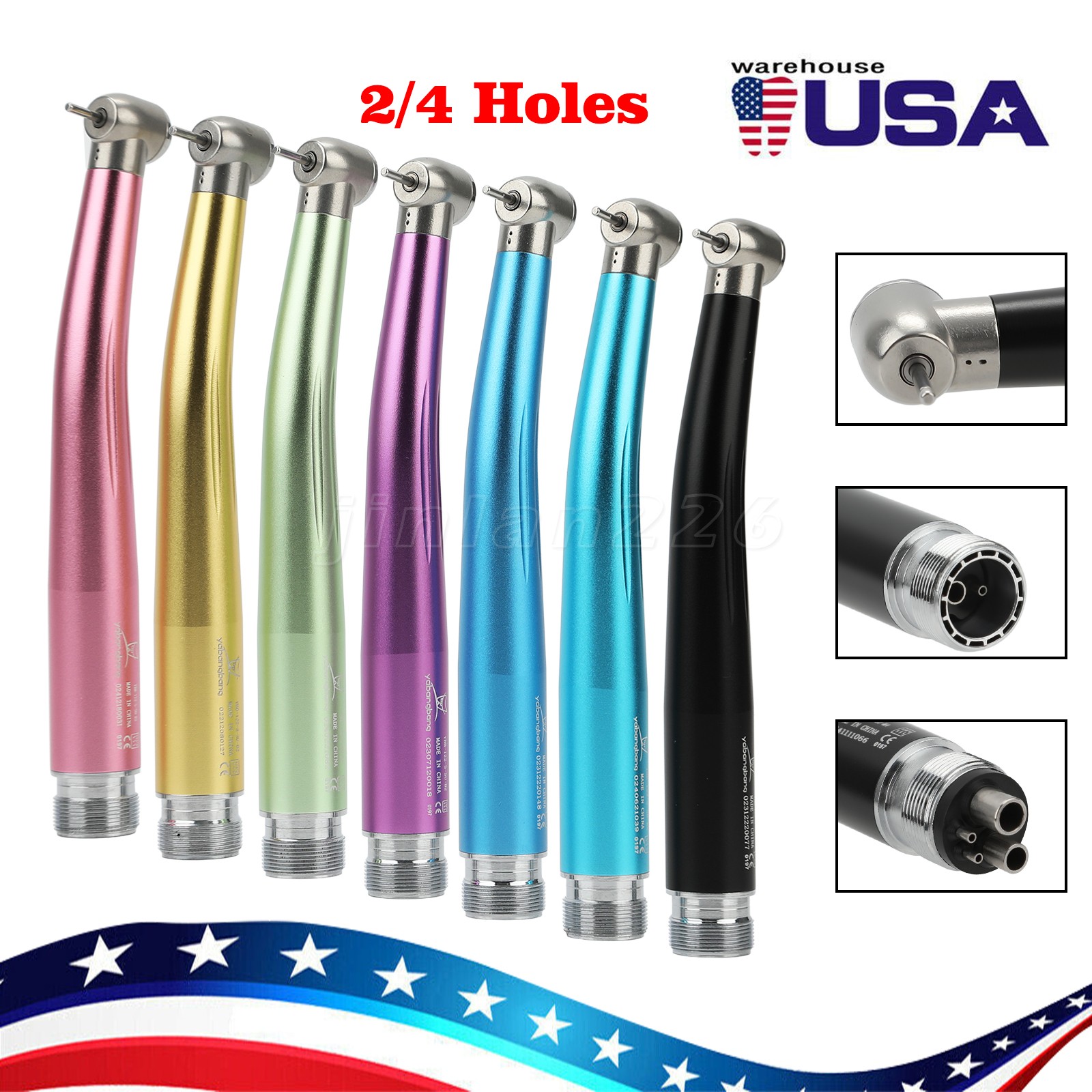 7 Color Dental High Speed Handpiece Push Button Turbine 2/4H NSK Pana Max Style