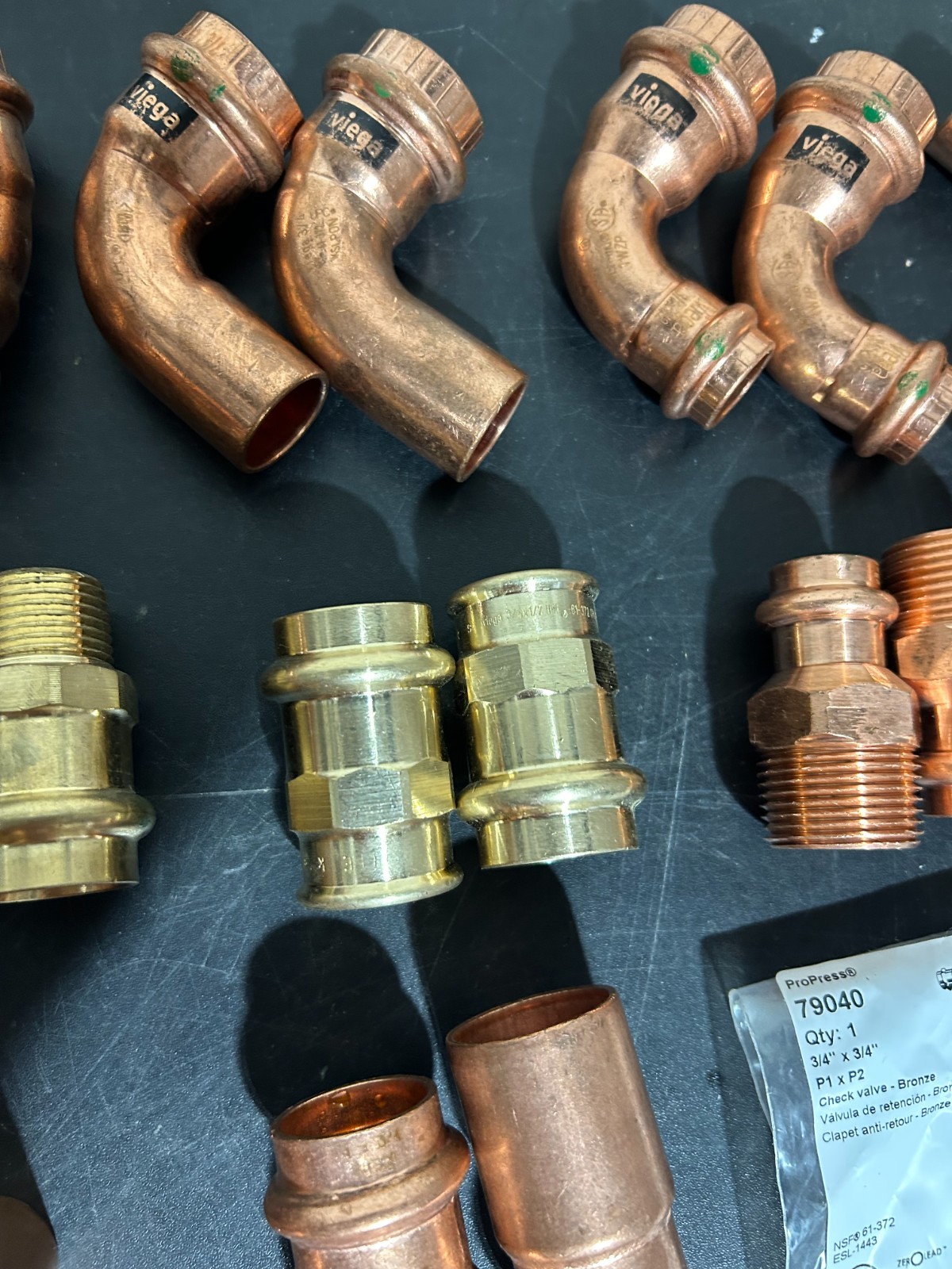 PROPRESS NIBCO VIEGA COPPER PRO PRESS FITTINGS 3/4″ NIB. MADE IN USA QTY 71