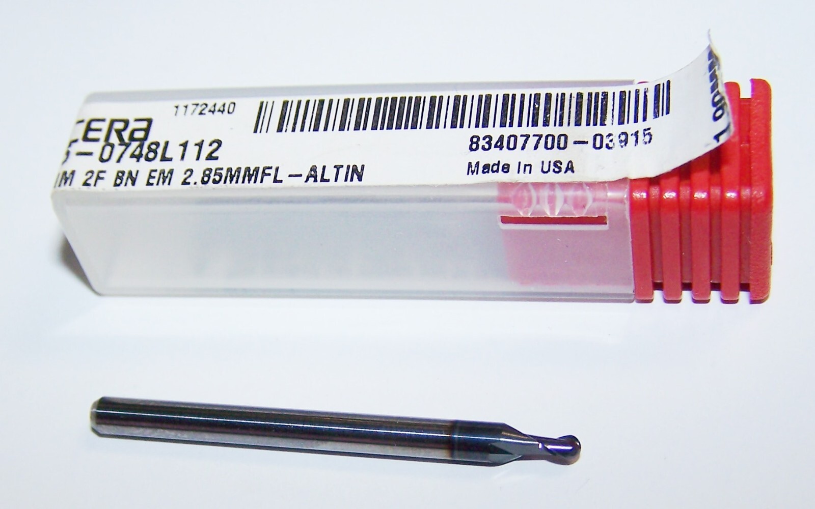 1.90mm (.0748″) CARBIDE END MILL STUB BALL ALTIN COATED KYOCERA 1635-0748L112