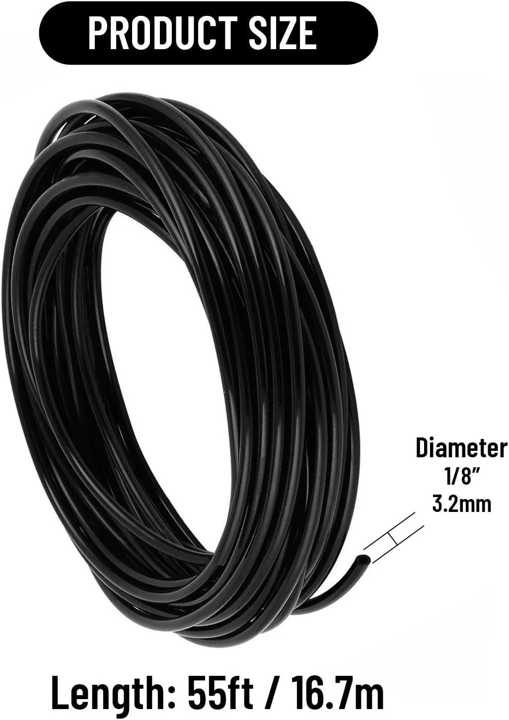 1/8 Inch Marine Grade Heat Shrink Tubing Black Waterproof Electrical Insulation