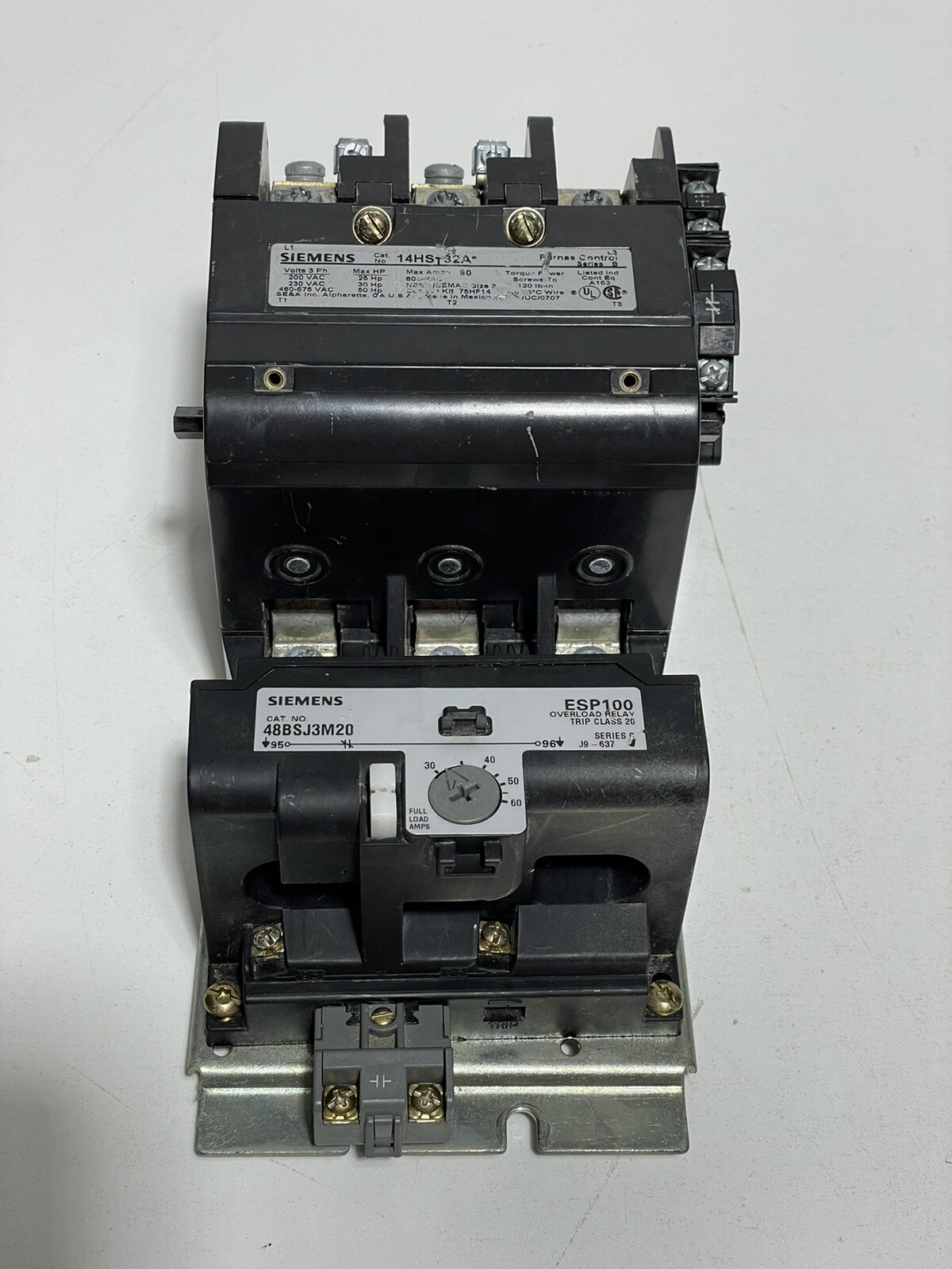 Siemens 14HS32A Size 3 90A Starter with Overload