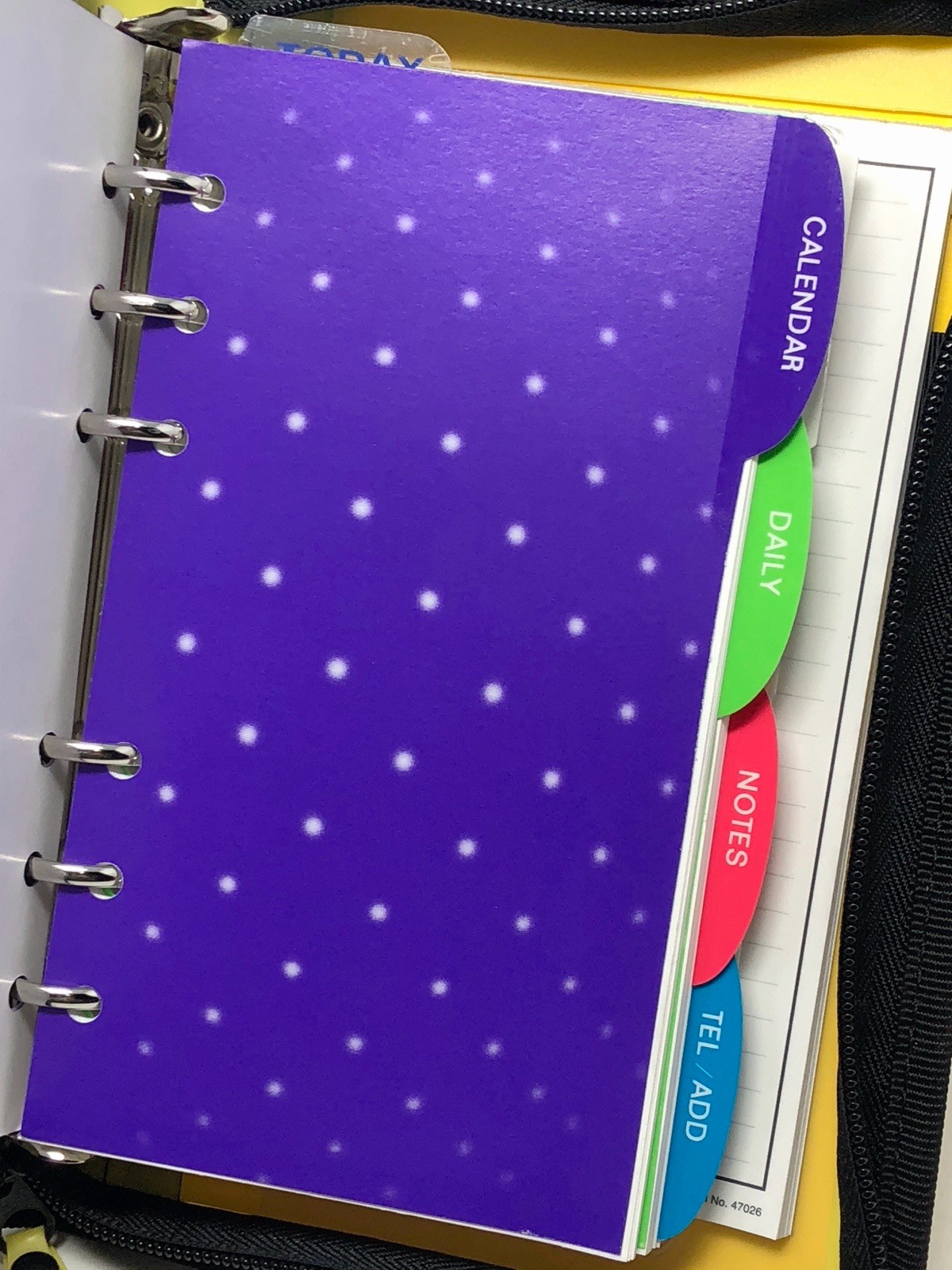 Vintage Mead Brights 6-Ring Compact Zipper Day Planner Binder NEON YELLOW Y2K