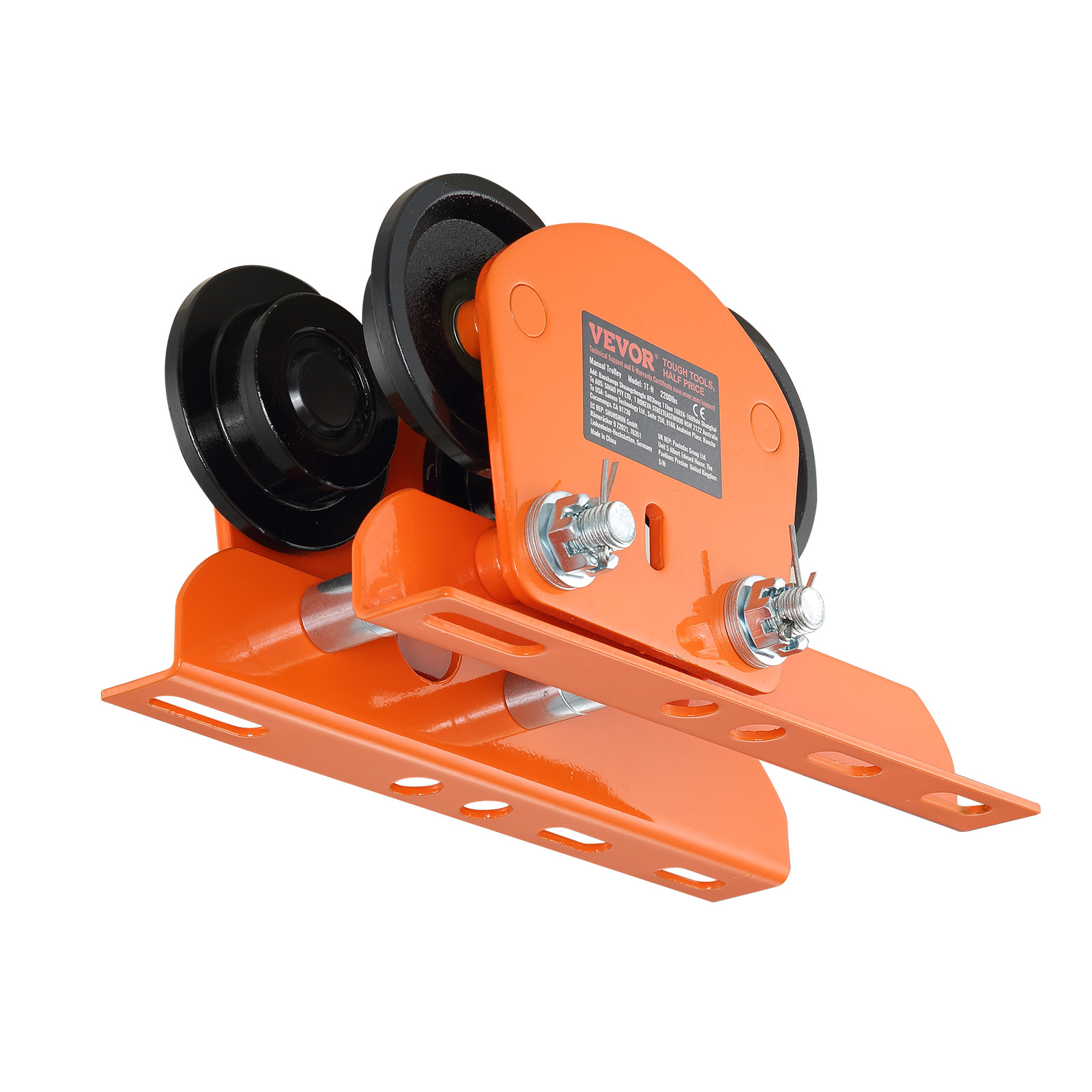 VEVOR Electric Hoist Manual Trolley 1100 lbs/0.5T 2.36″-4.72″ I-Beam Adjustable