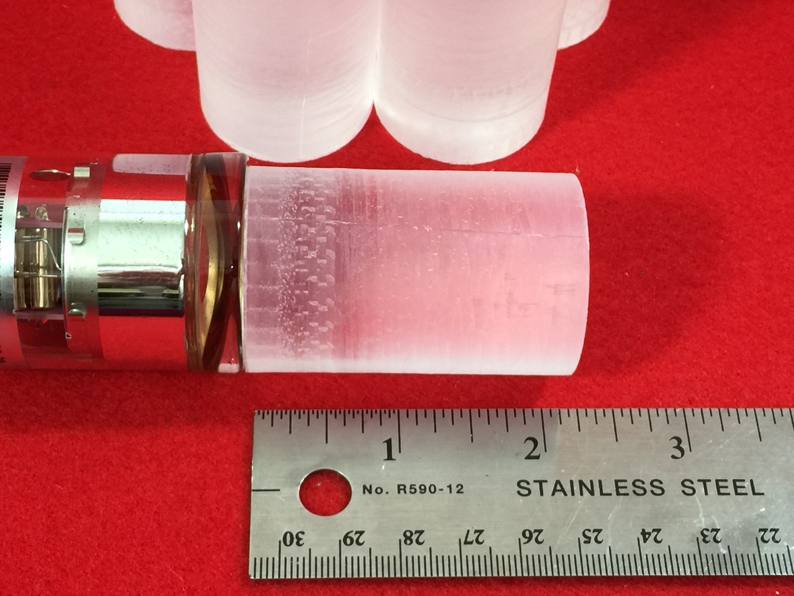 Bicron BC412 Round Scintillator Plastic for 1-1/2 inch PMT detectors 1.4″X2.25″