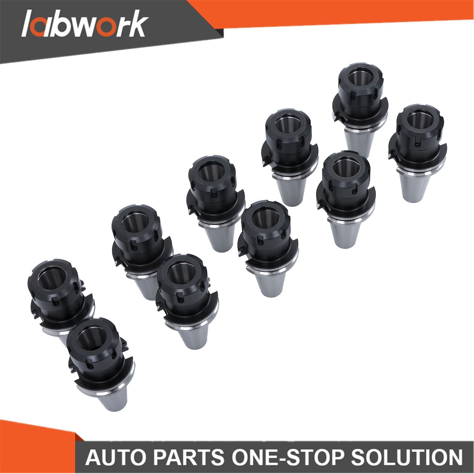 Labwork 10pcs CAT40 ER32 Collet Chuck Set 2.76″ 70mm CNC Milling Tool Holder