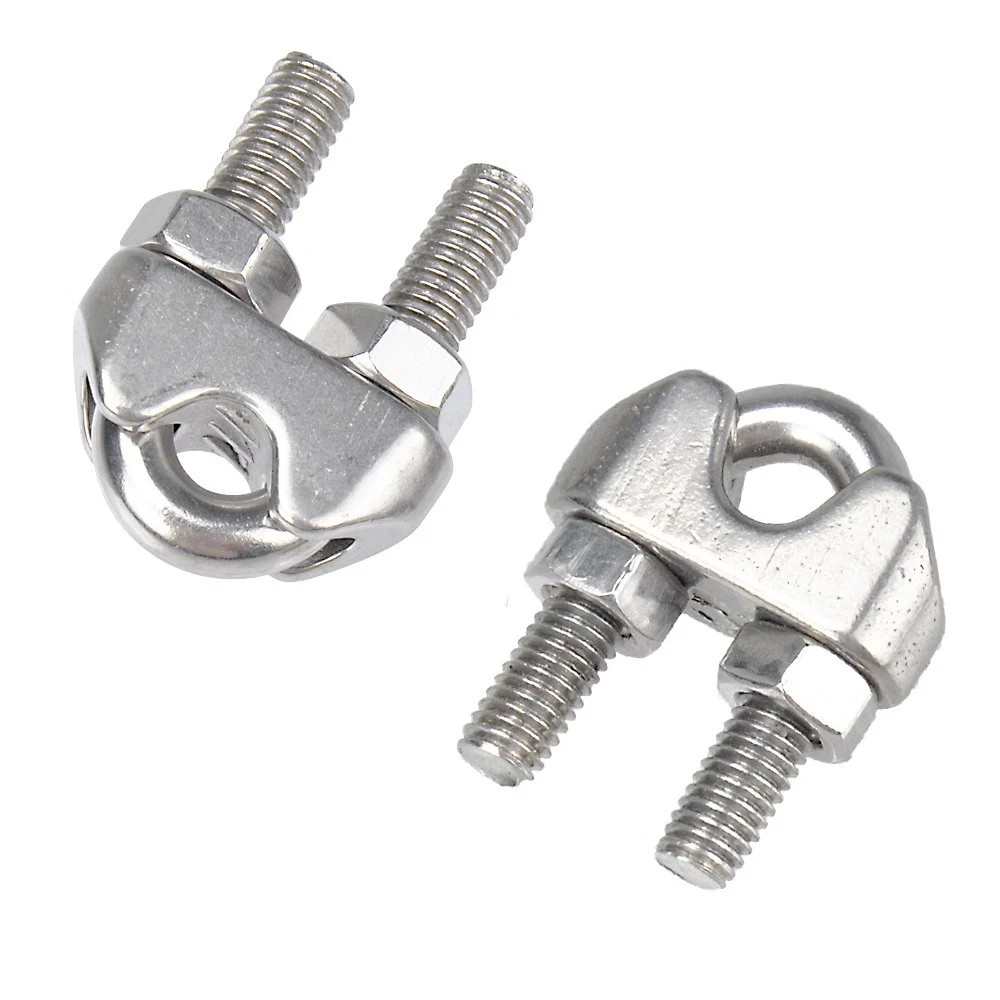 20PCS M5 3/16 Stainless Steel Wire Rope Cable Clip Clamp U-Bolt Clamp Kit