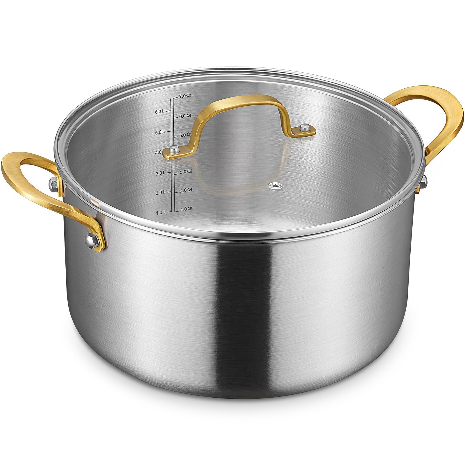 BEZIA 12 QT Stock Pot with Lid, Full Clad Tri-Ply Stainless Steel Soup Pot | …