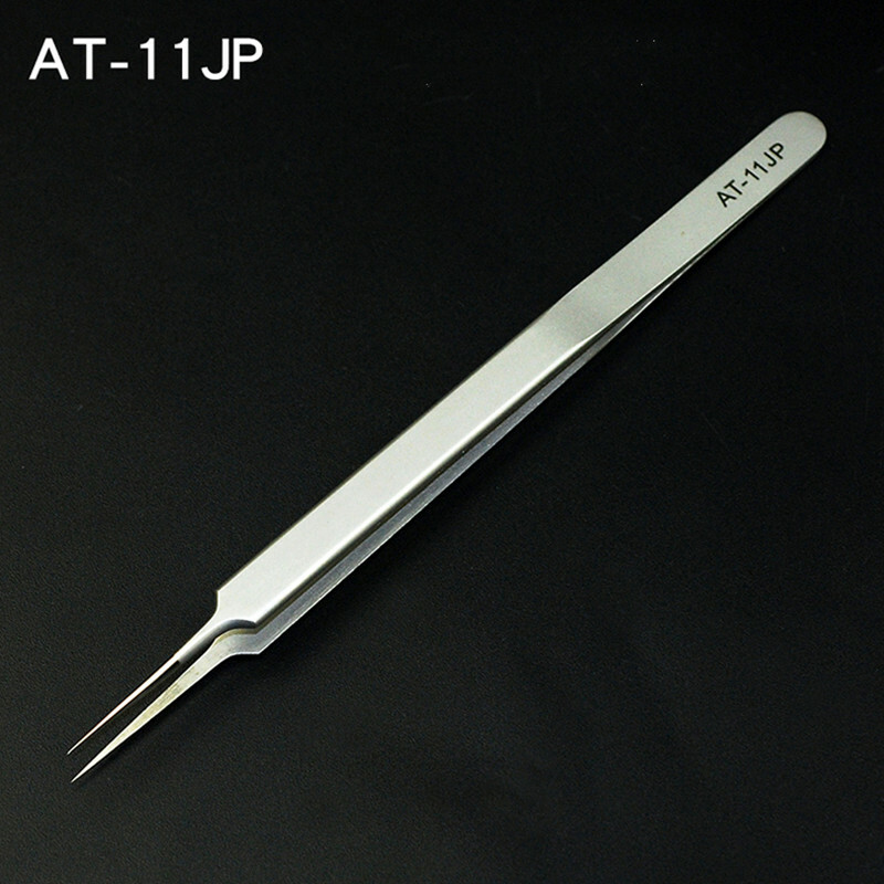 2pcs/set Precision Stainless Steel Straight Curved Ultra Thin Fly Line Tweezers