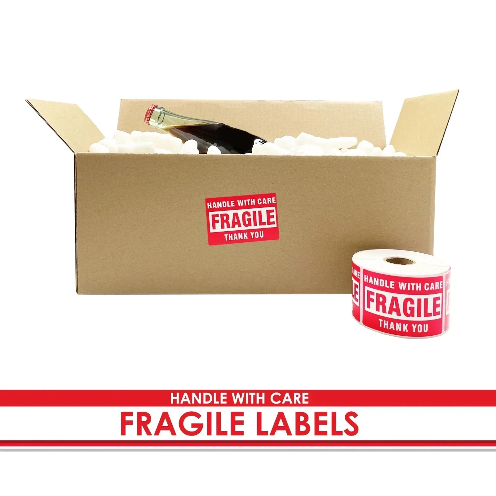Fragile Stickers 1 Roll 250 2×3 Fragile Label Sticker Handle With Care Mailing